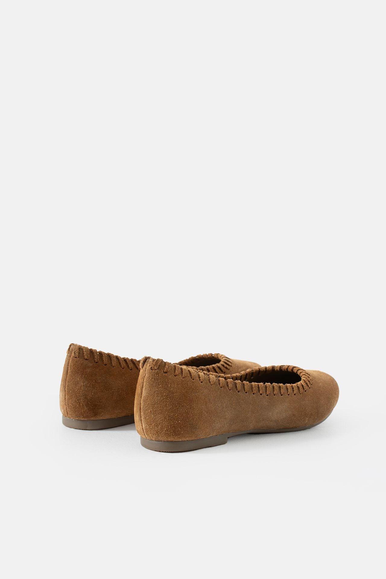 Jelavu - Ella Cognac Suede Ballet Flat - Jelavu.com