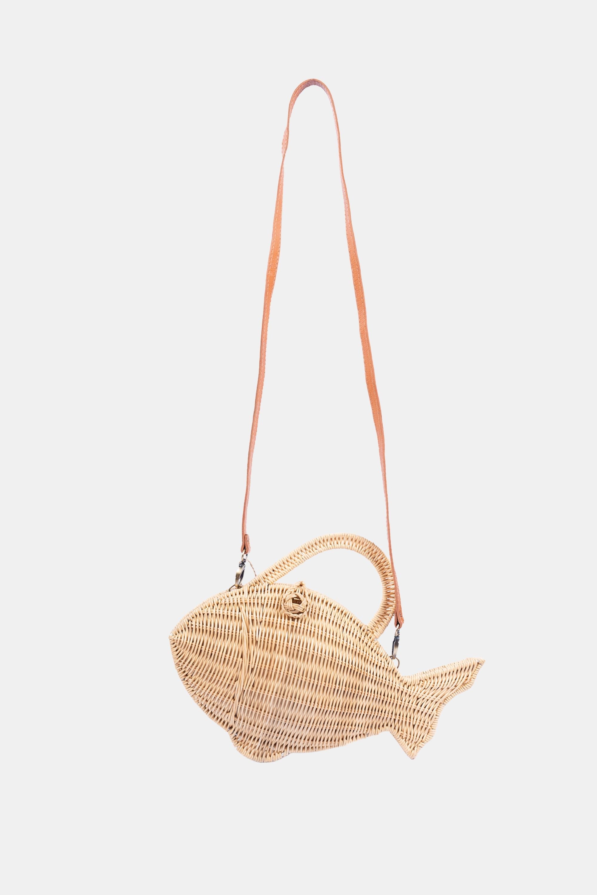 Jelavu - Nemoo Rattan Fish Shaped Crossbody