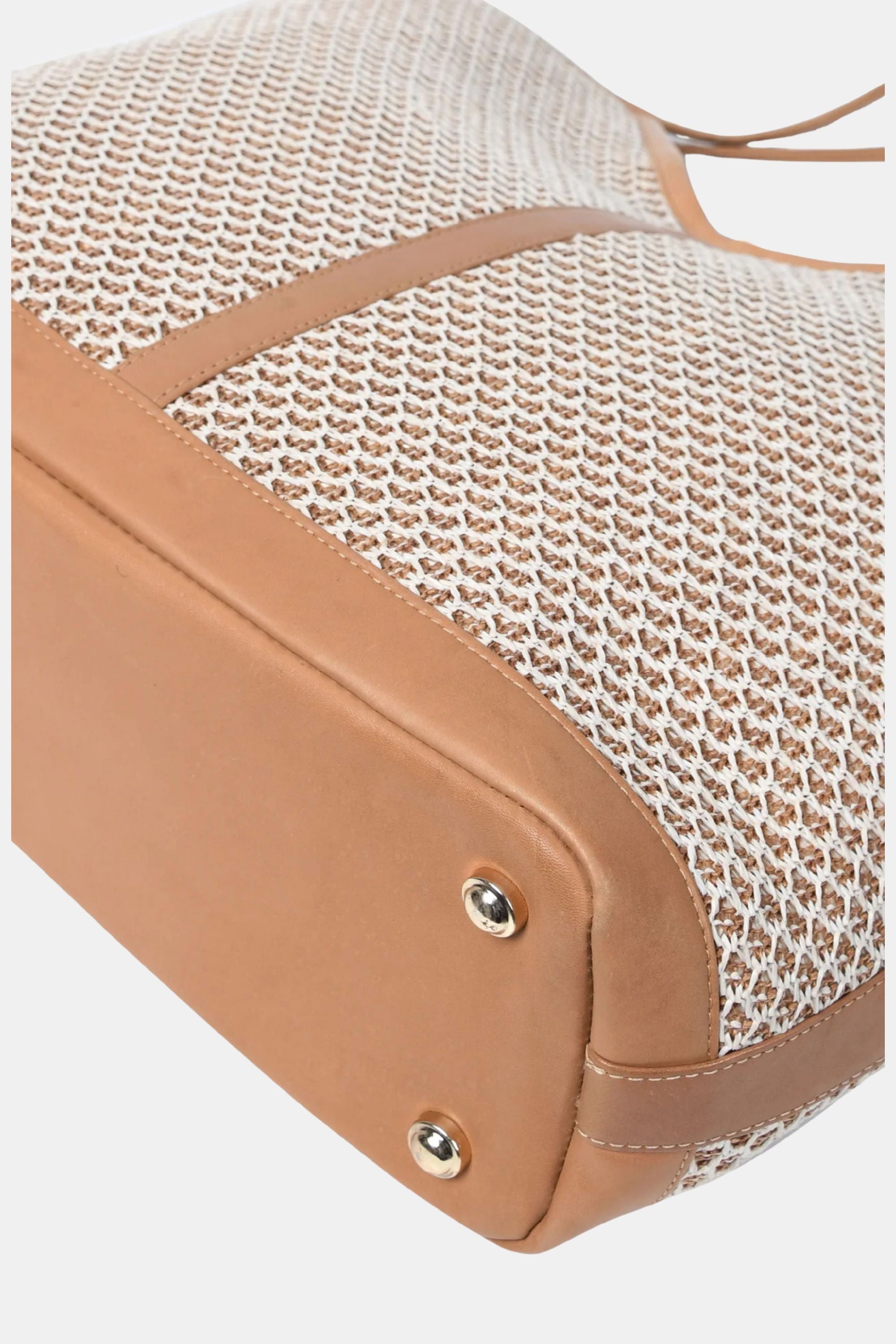 Jelavu - Lilliana Large Raffia Tote - Cognac Leather Trim