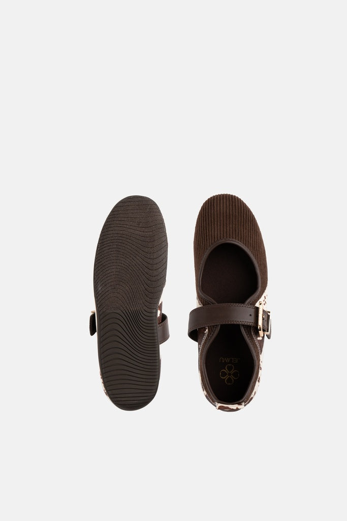 JELAVU Willow Buckle Mary Jane Flat in Brown Cow Print - image 5