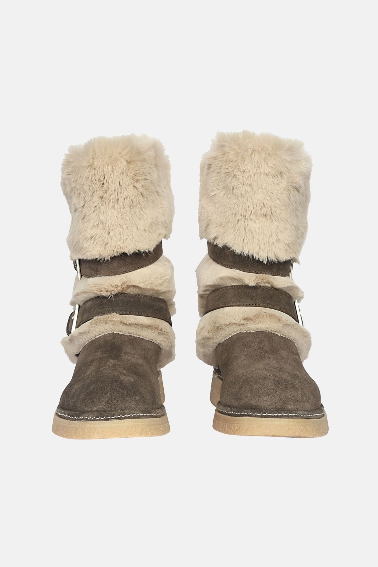 Jelavu - Parla - Mid shaft Suede & Shearling Cozy Boots - Jelavu.com