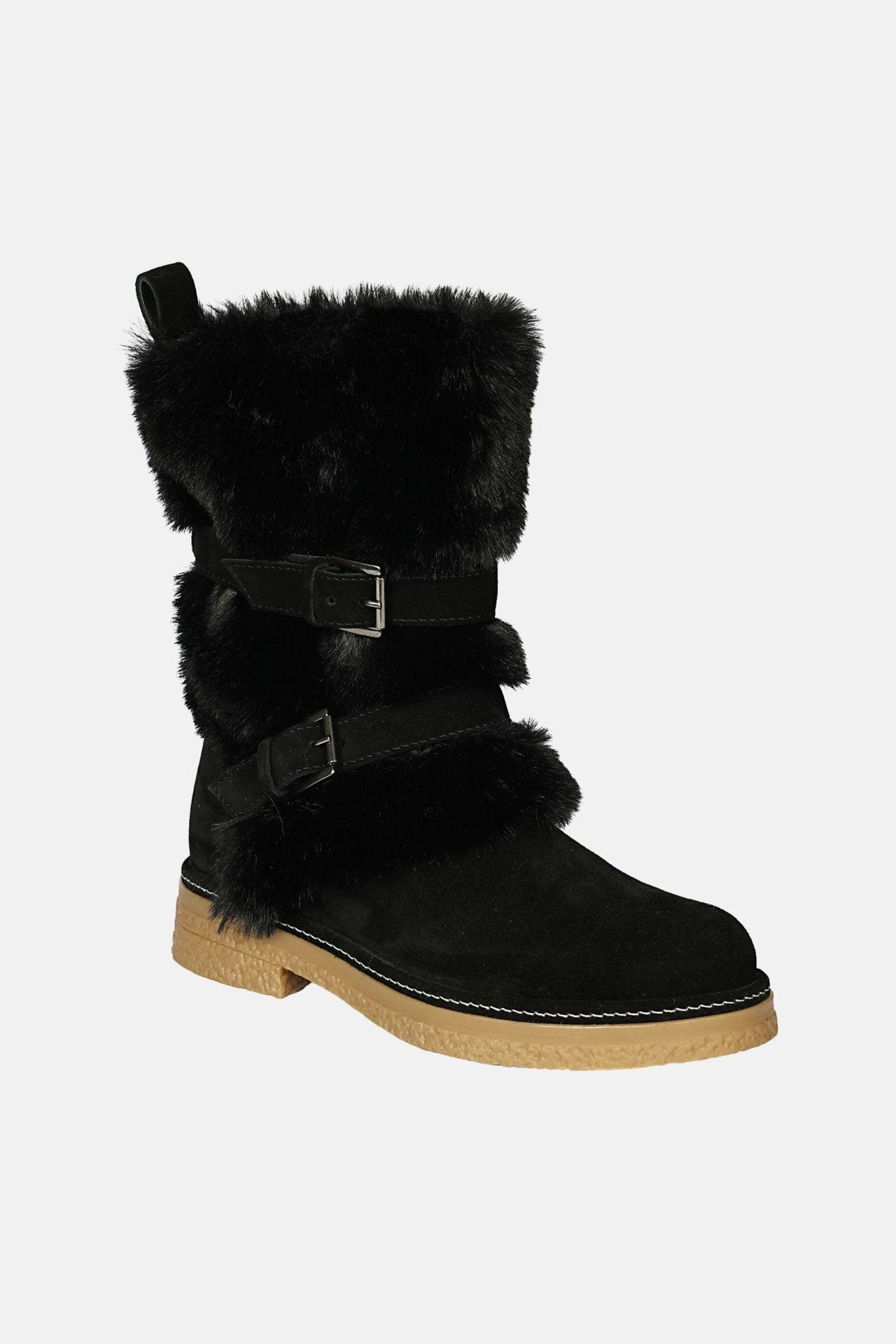 Jelavu - Parla - Mid shaft Suede & Shearling Cozy Boots - Jelavu.com