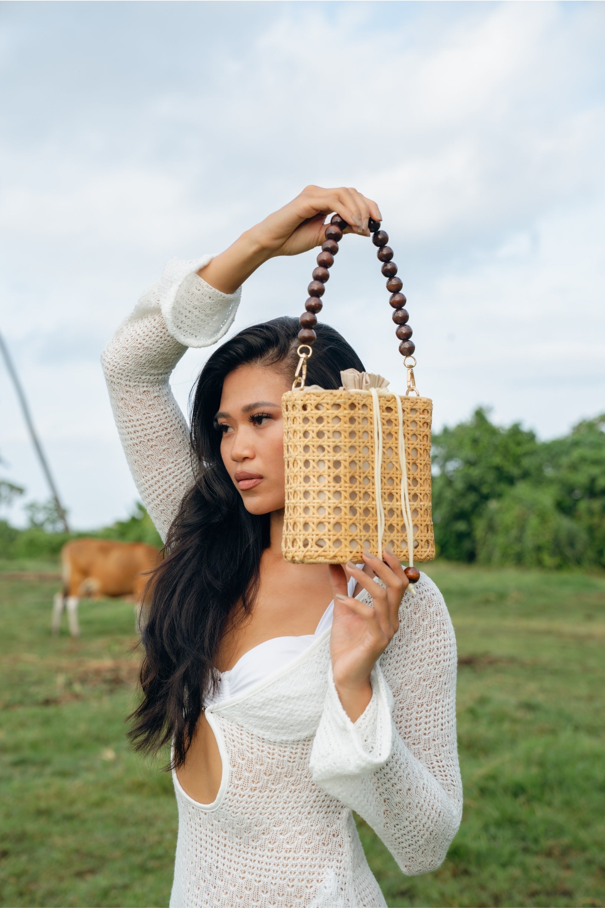 Jelavu - Amalfee Wood Bead Satchel Bag - Jelavu.com