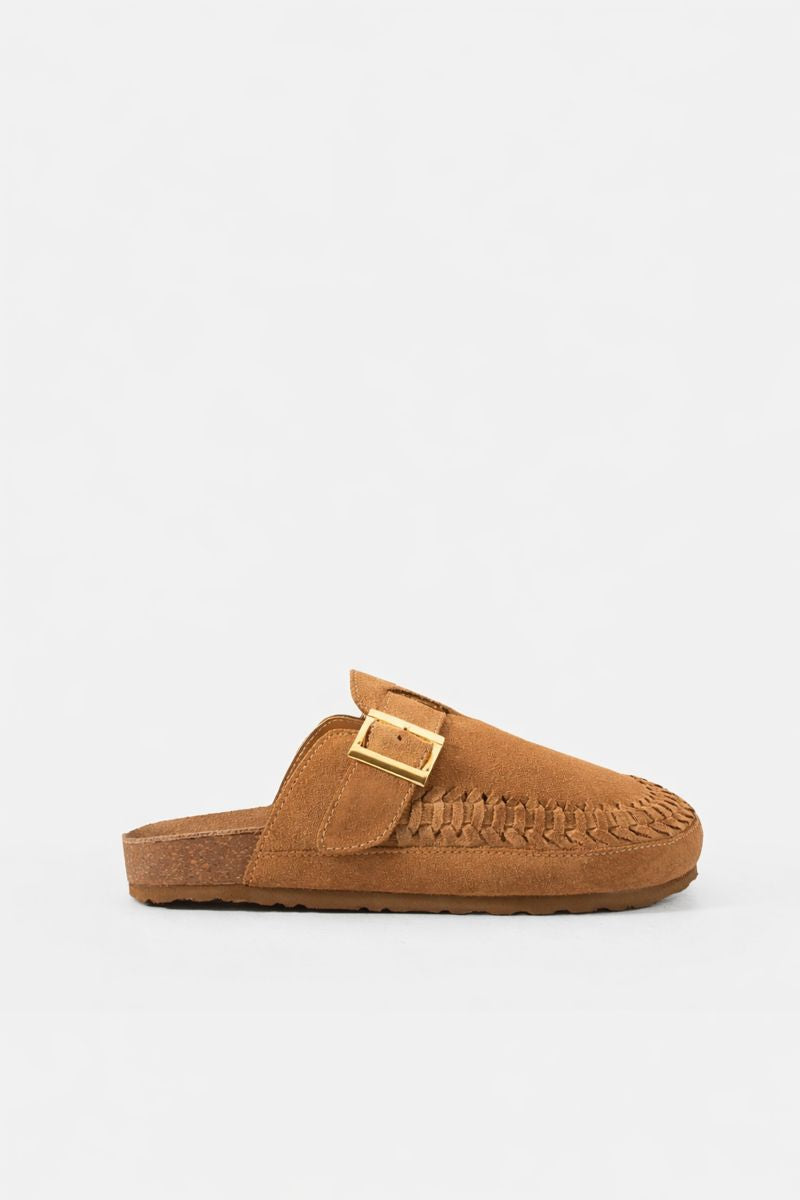 Jelavu - Gina Cognac Suede Mules - Jelavu.com