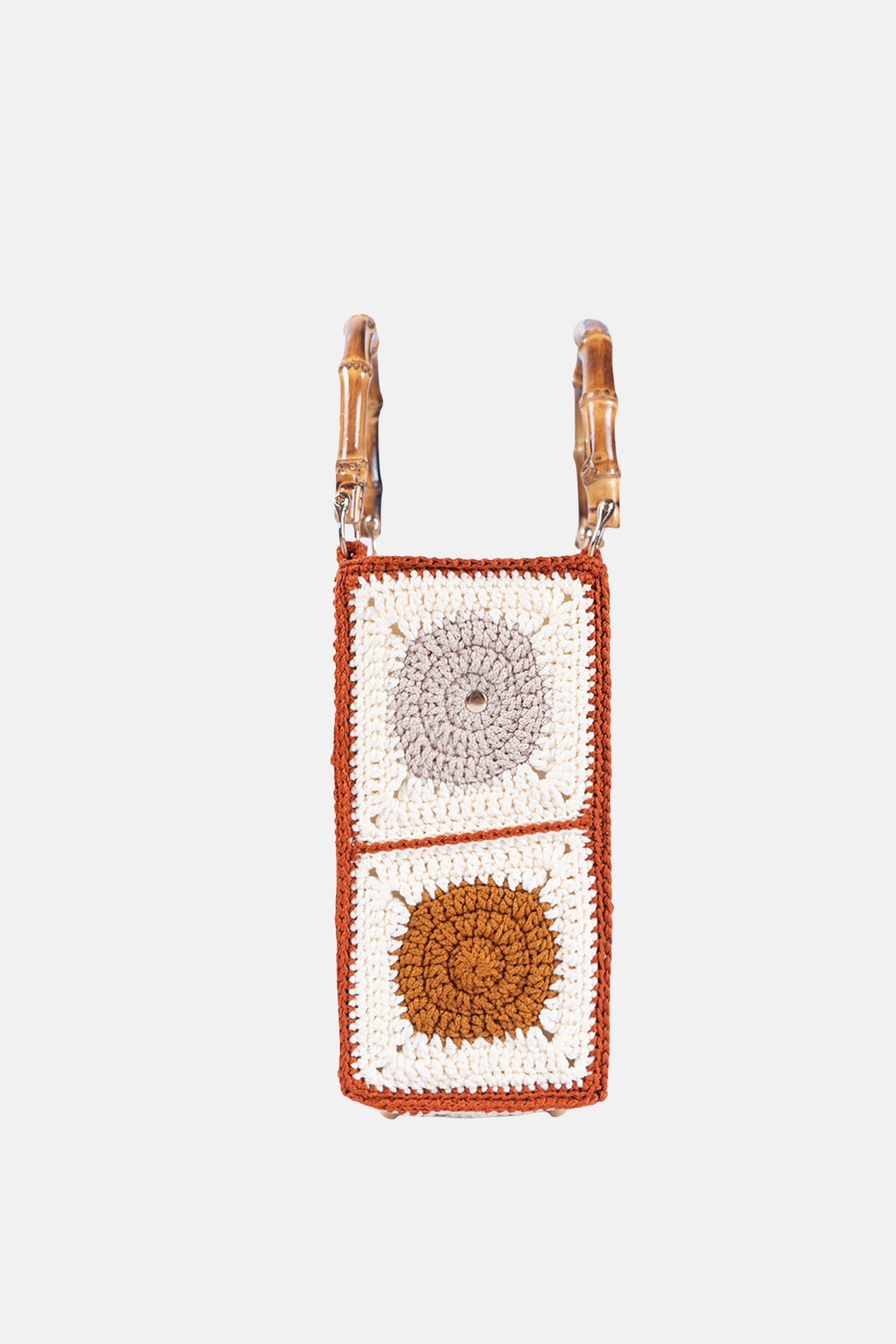 Jelavu - Dottie Crochet Bamboo Handle Crossbody Bag - Sunset Multi - Jelavu.com