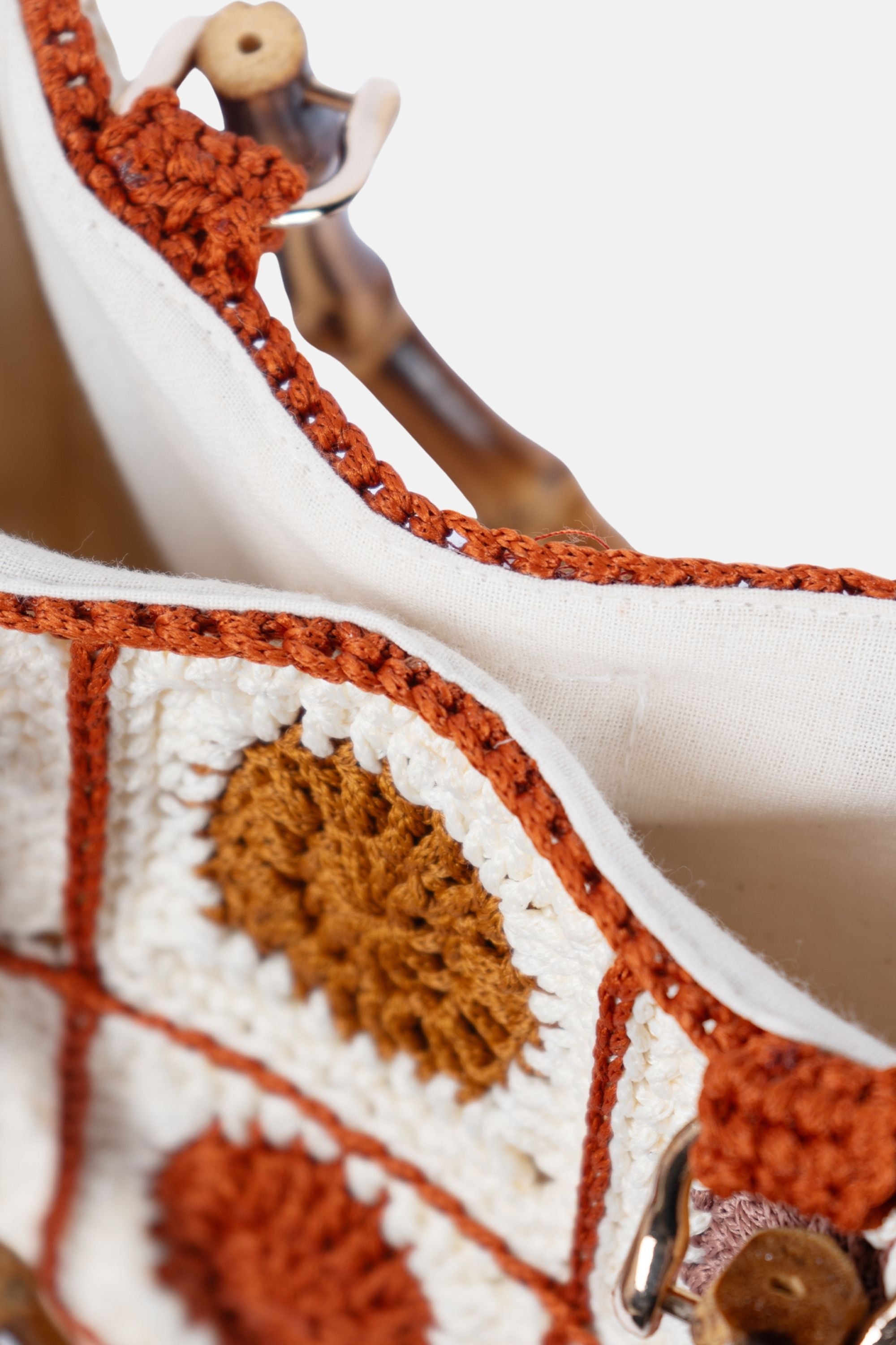 Jelavu - Dottie Crochet Bamboo Handle Crossbody Bag - Sunset Multi - Jelavu.com