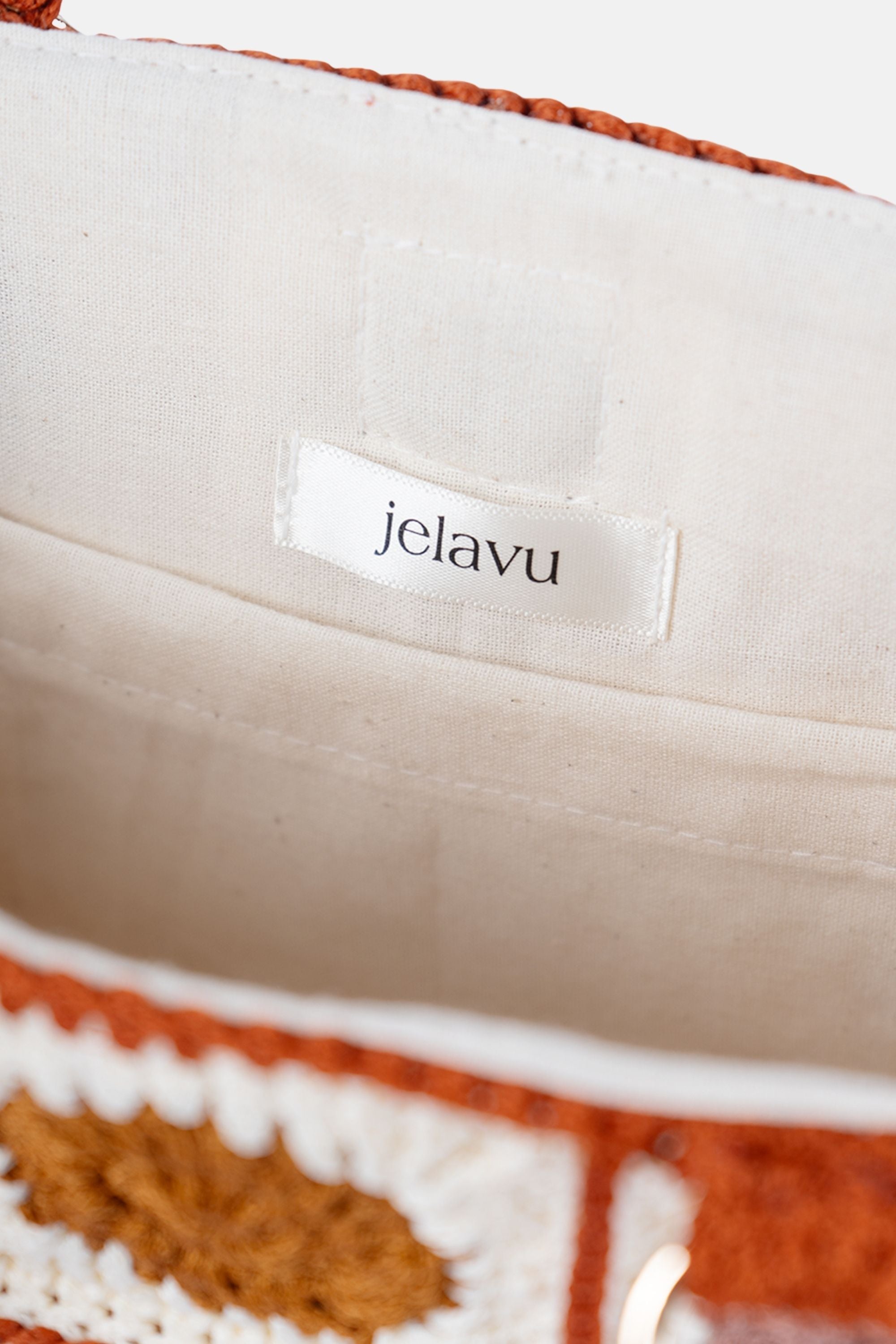 Jelavu - Dottie Crochet Bamboo Handle Crossbody Bag - Sunset Multi