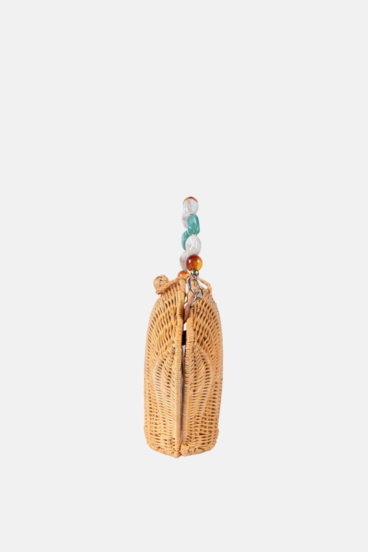 Shelly Gems Beaded Top Handle Satchel Rattan Crossbody Bag - Jelavu.com