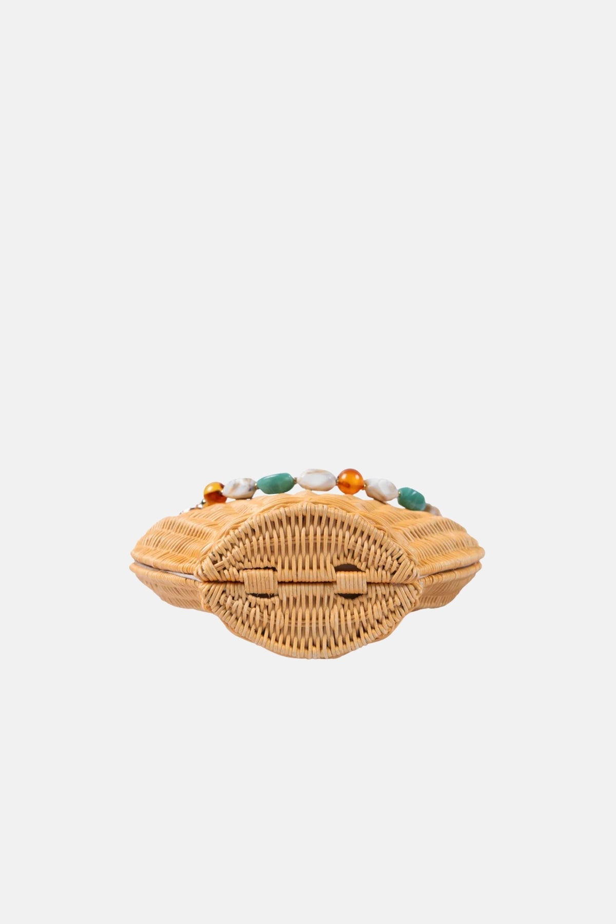 Shelly Gems Beaded Top Handle Satchel Rattan Crossbody Bag - Jelavu.com