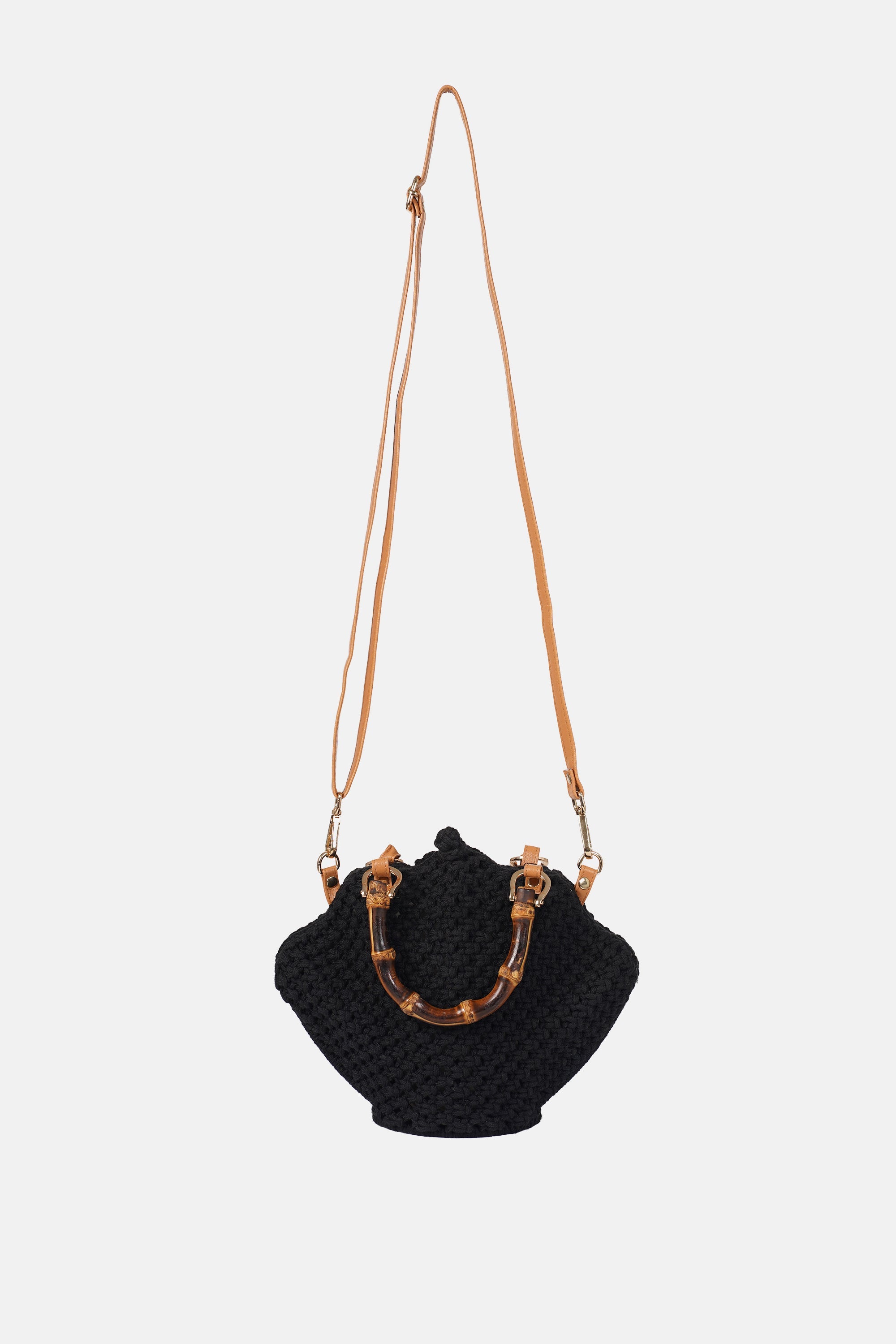Jelavu - Venus Black Crochette Shell Bag - Jelavu.com