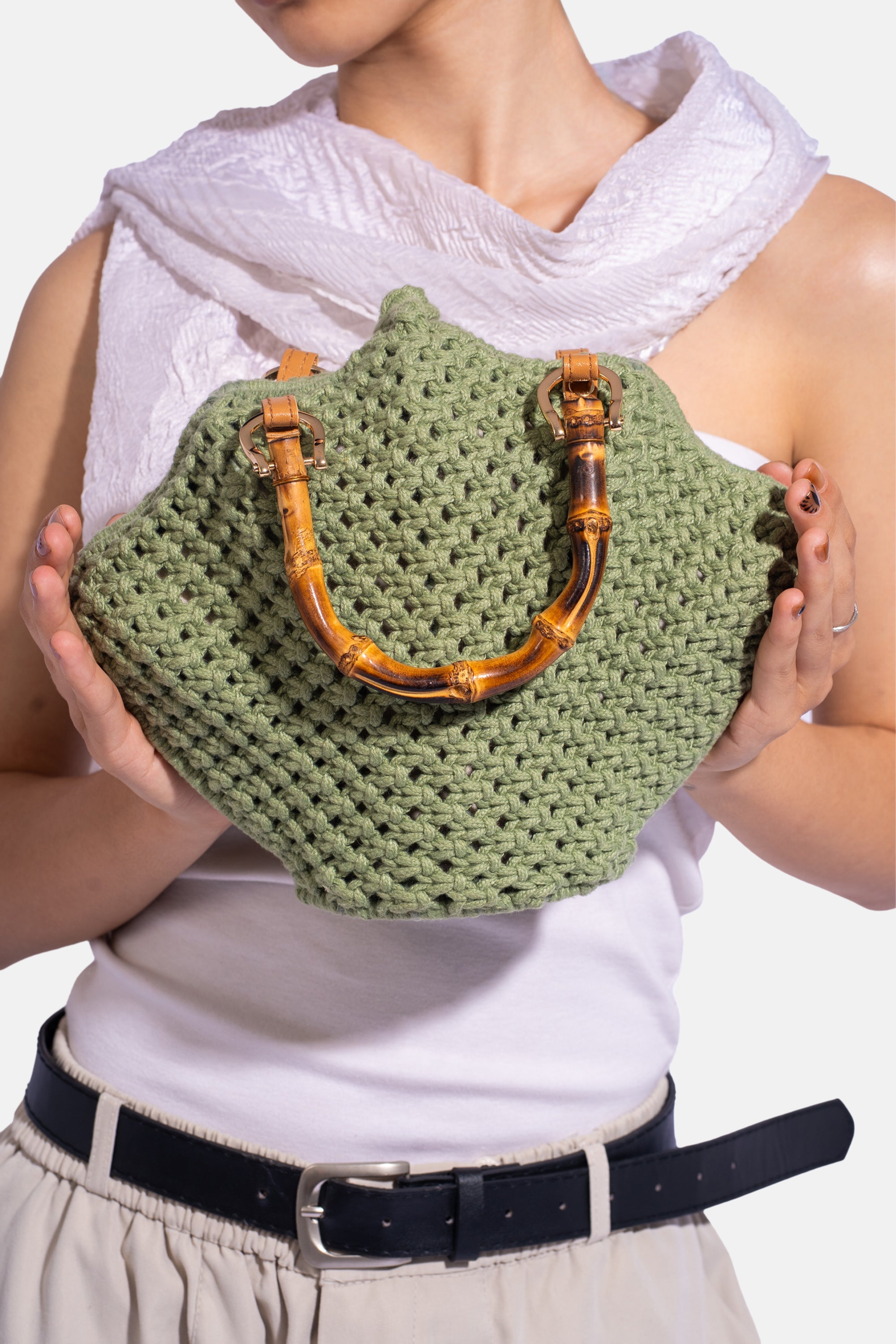 Jelavu - Venus Green Crochette Shell Bag - Jelavu.com