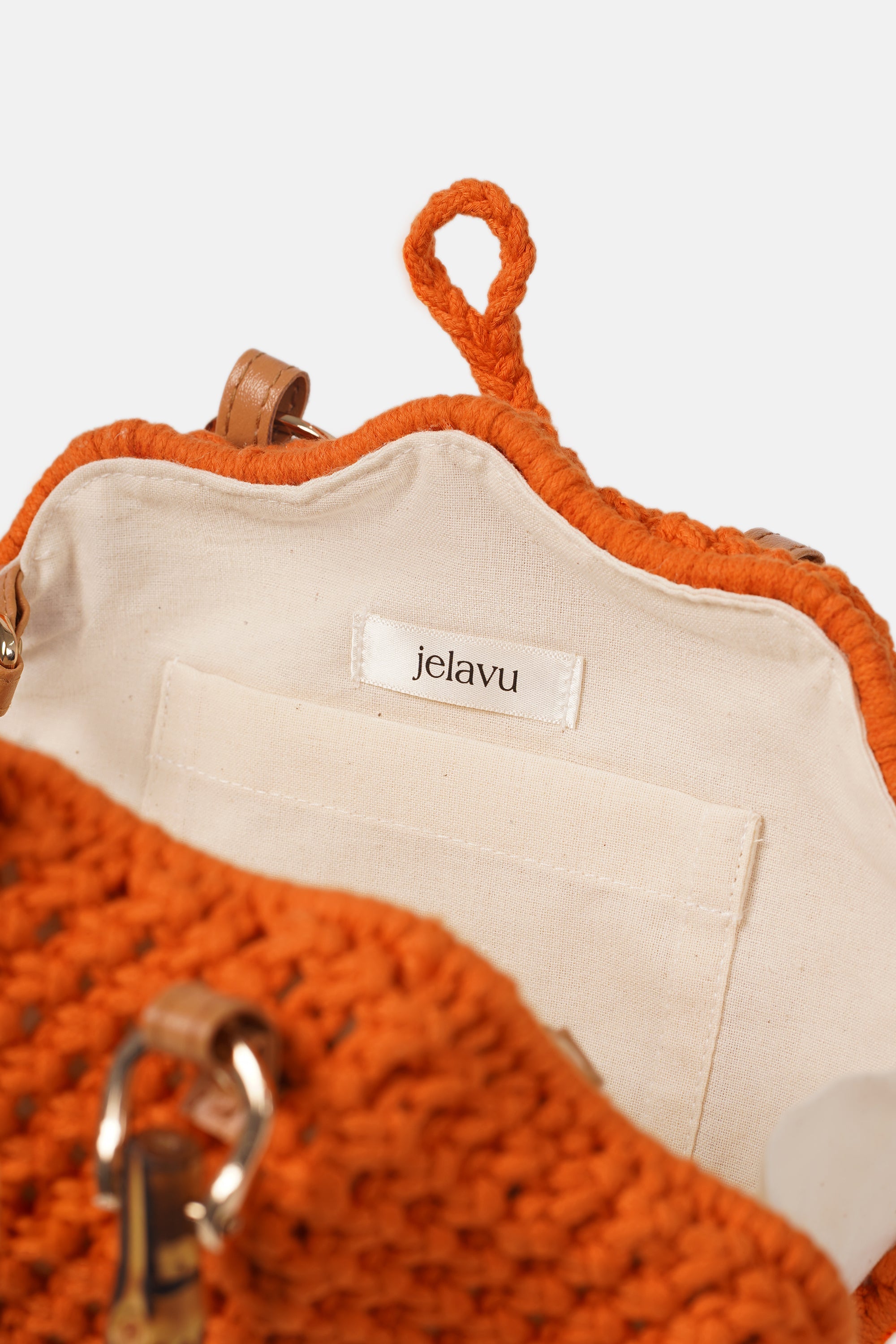 Jelavu - Venus Orange Crochet Shell Bag - Jelavu.com
