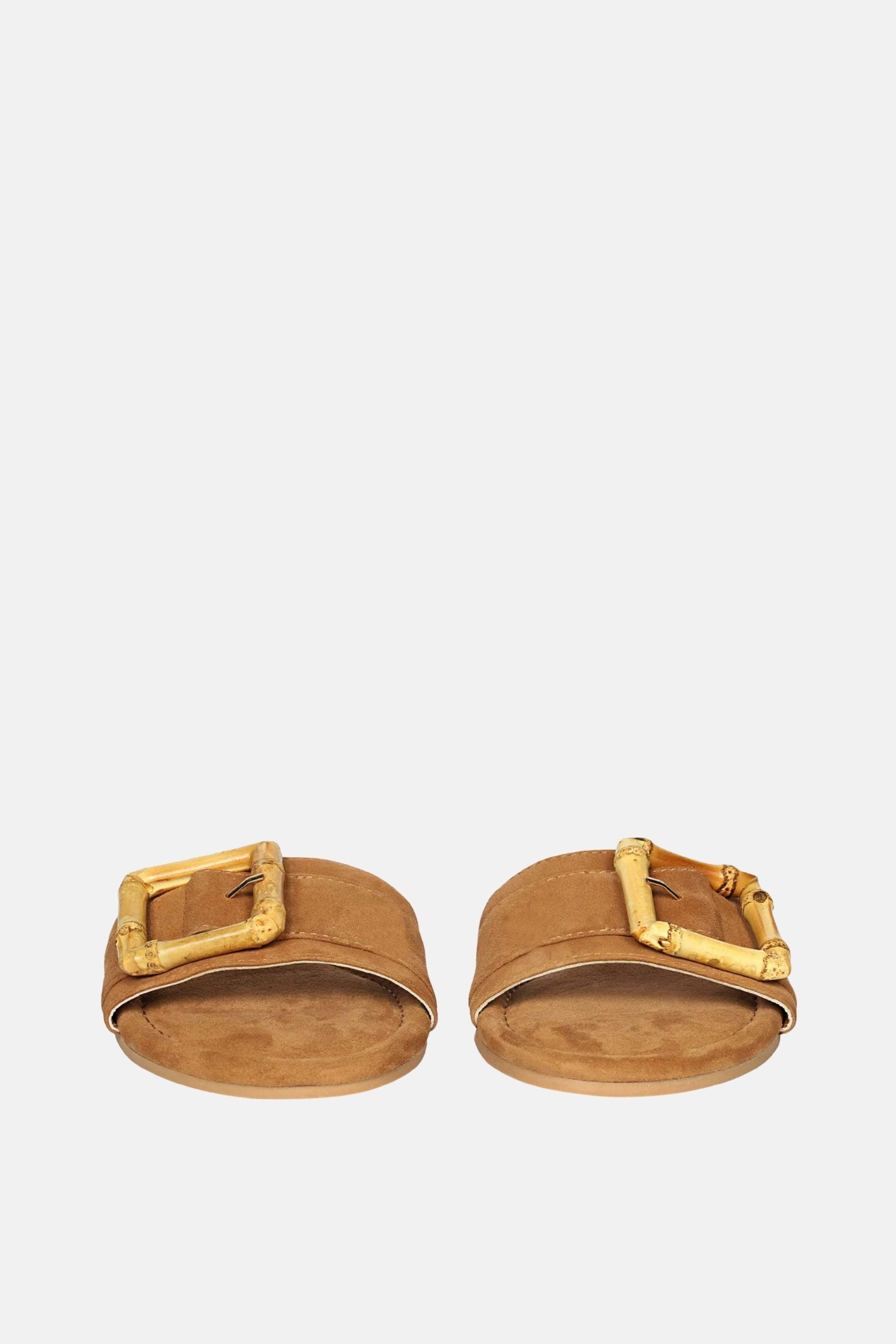 Jelavu - Amsterdam Bamboo Buckle Sandals - Cognac Suede - Jelavu.com