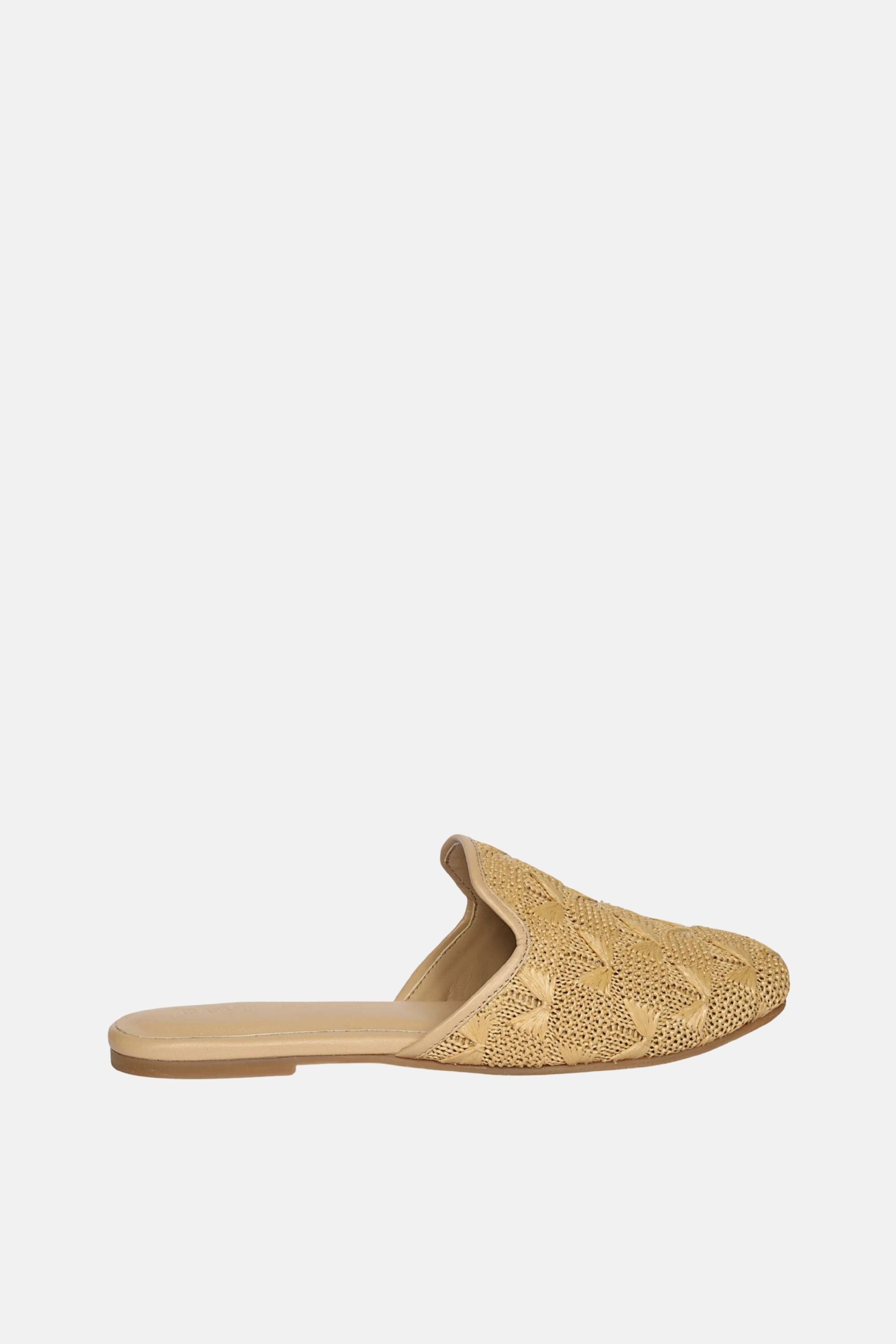 Jelavu - Andrea Raffia Mules - Beige - Jelavu.com