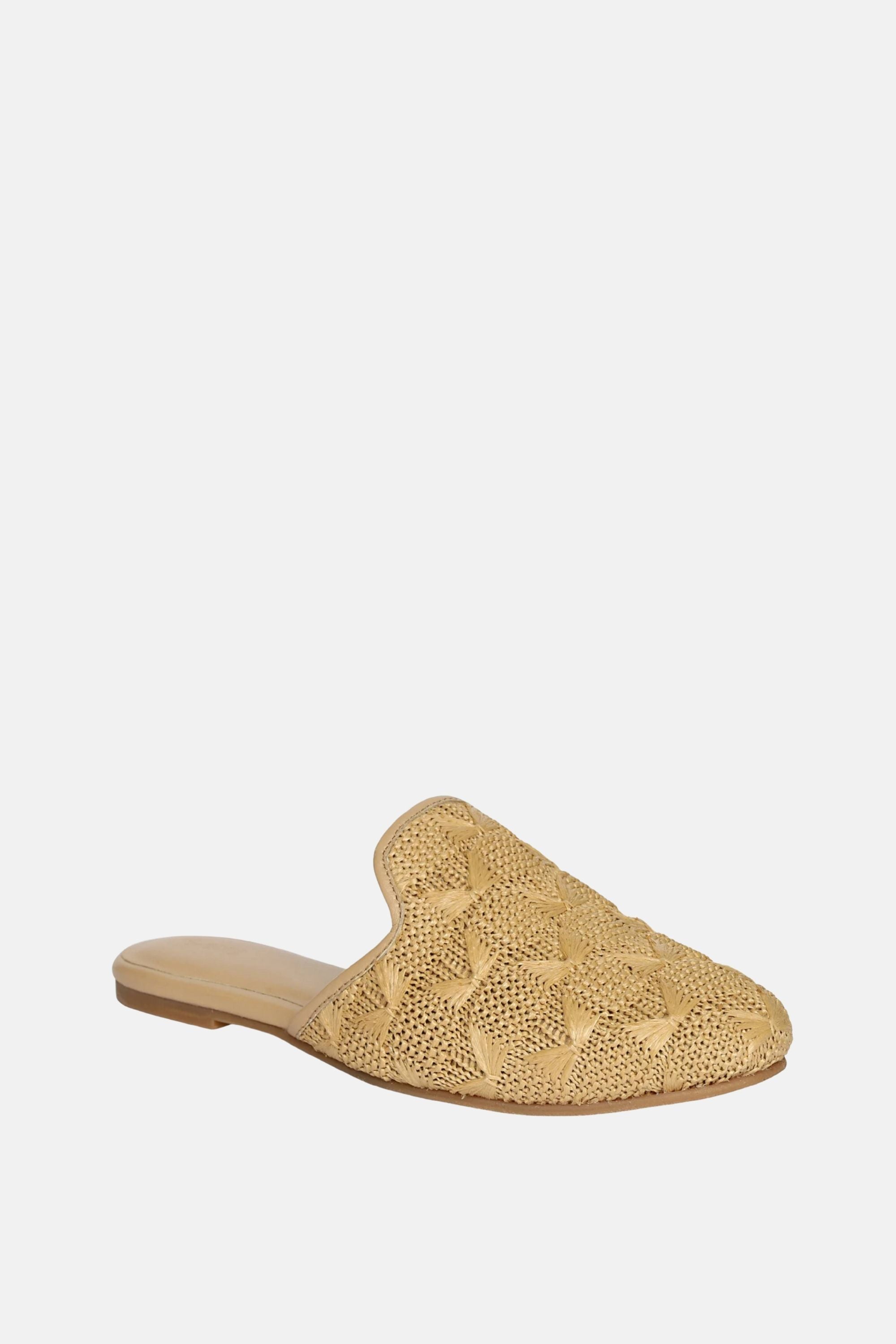 Jelavu - Andrea Raffia Mules - Beige - Jelavu.com