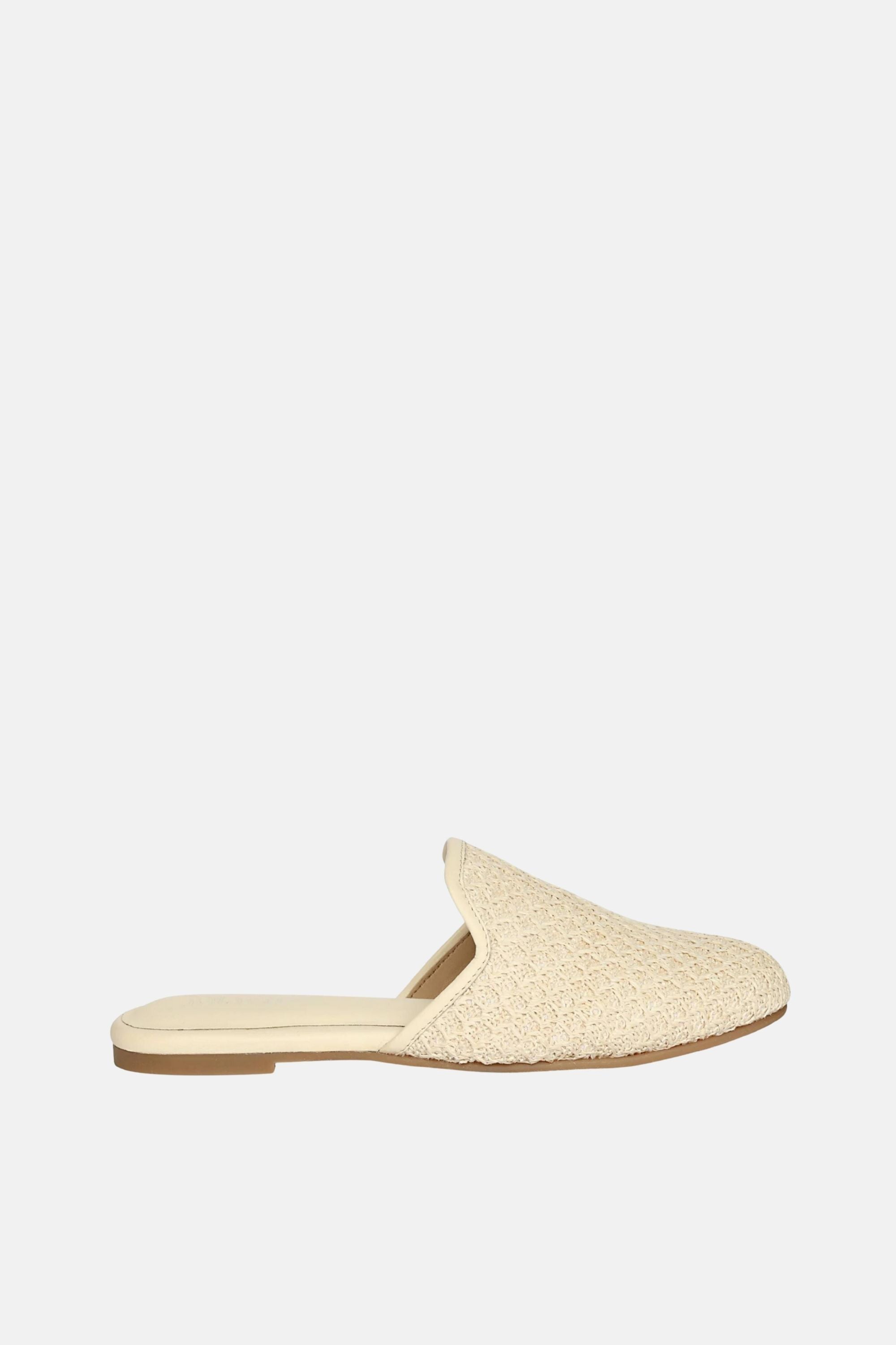 Jelavu - Andrea Raffia Mules - Bone - Jelavu.com