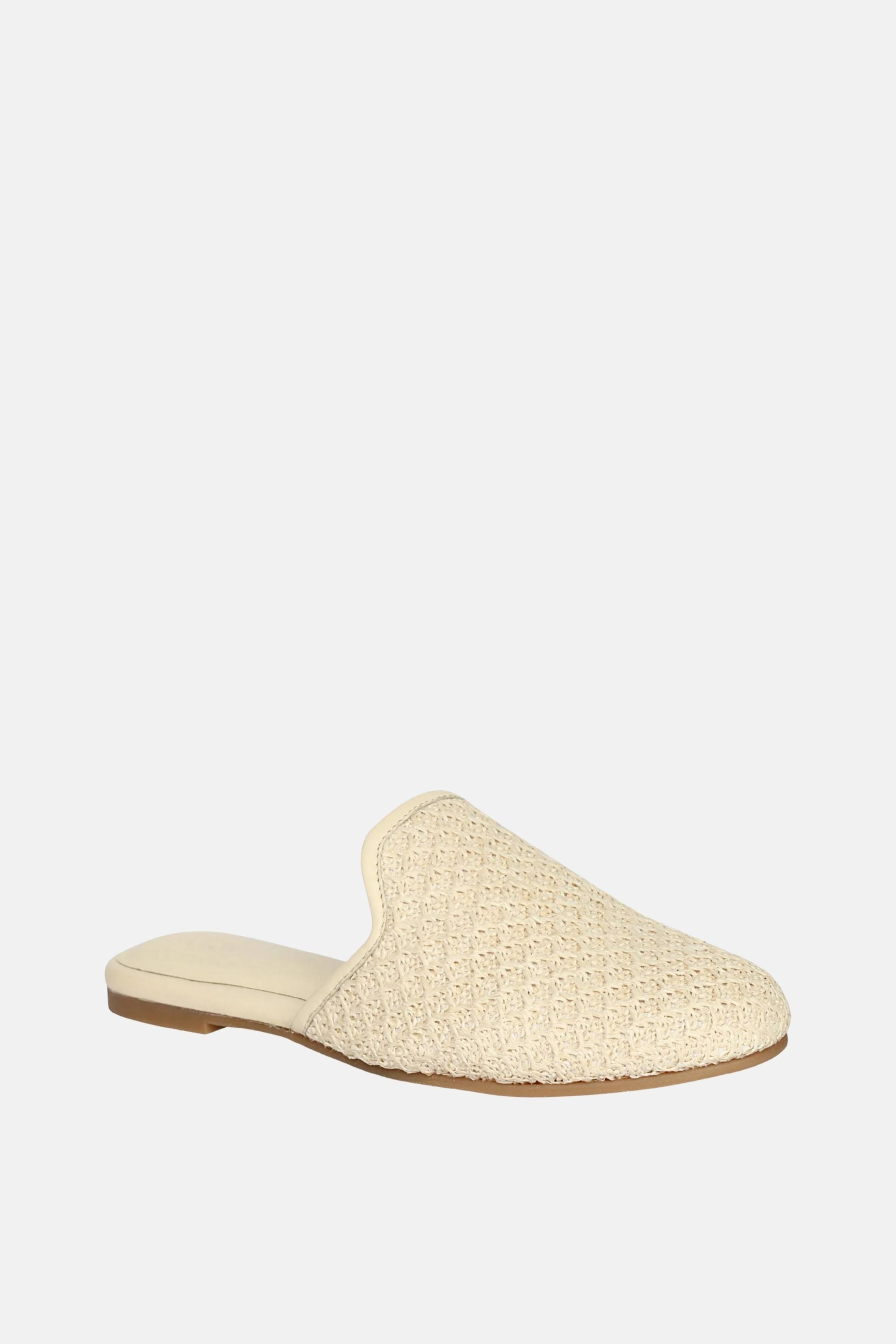 Jelavu - Andrea Raffia Mules - Bone - Jelavu.com