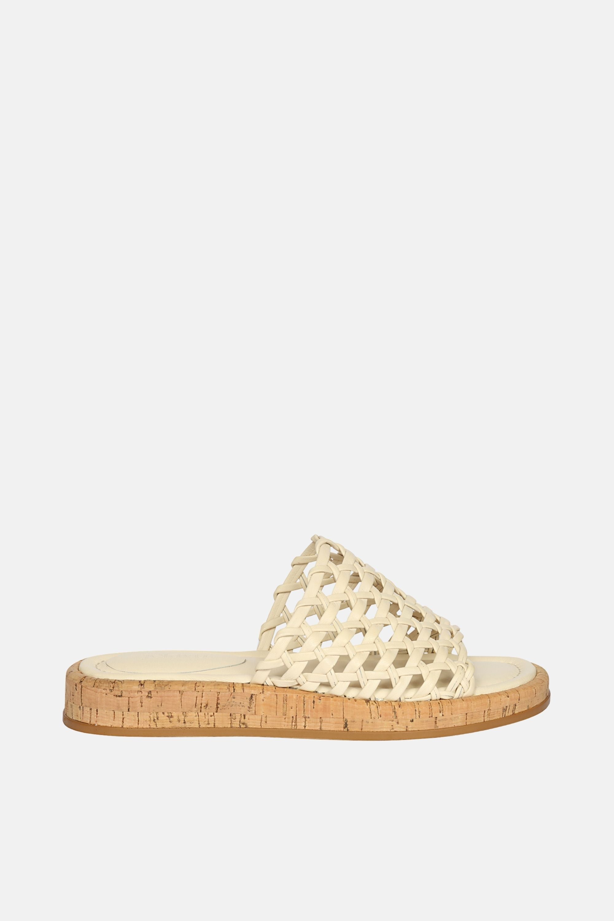 Jelavu - Cloud Leather Woven Sandals - Ivory Leather - Jelavu.com