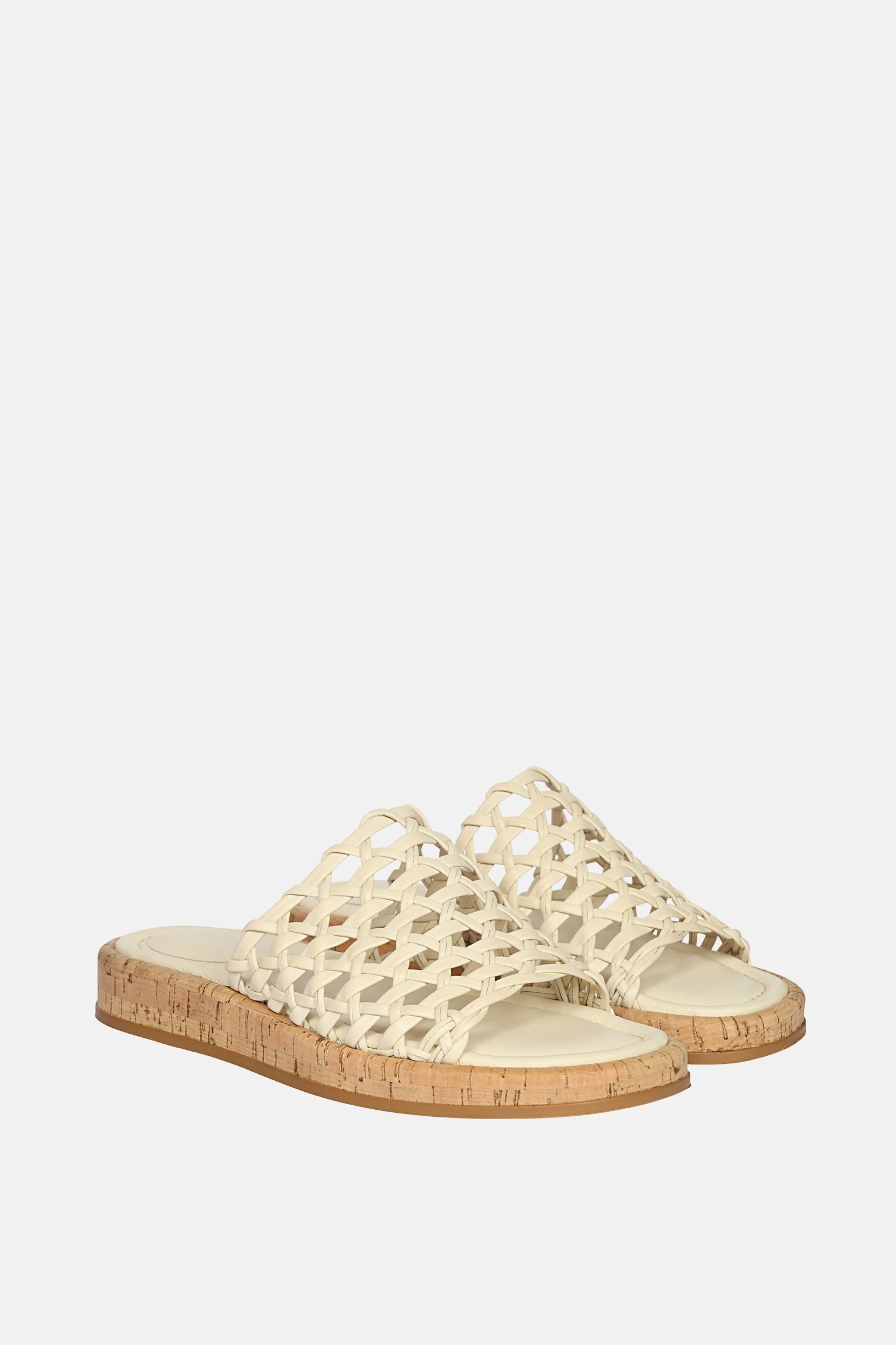 Jelavu - Cloud Leather Woven Sandals - Ivory Leather - Jelavu.com