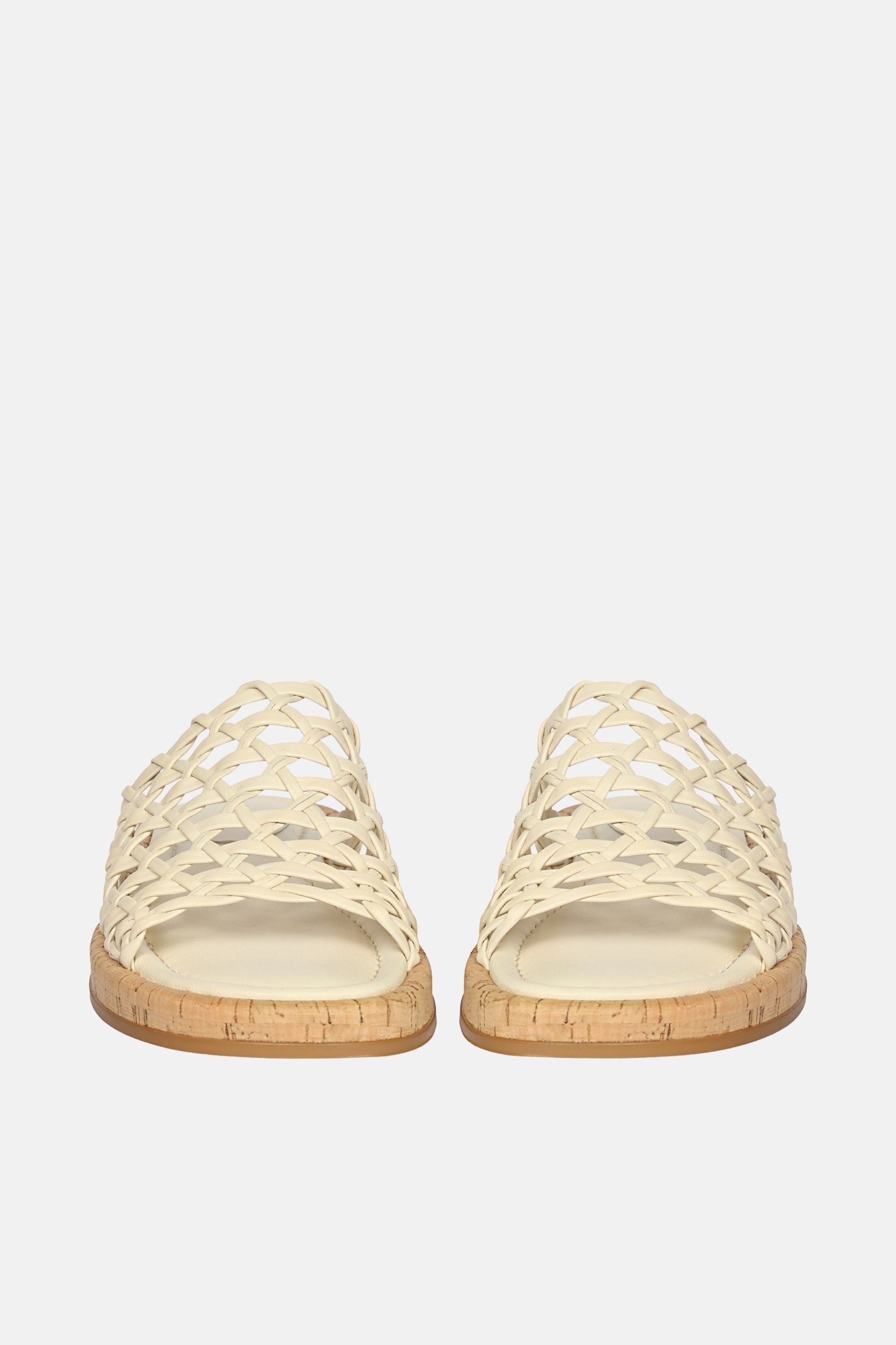 Jelavu - Cloud Leather Woven Sandals - Ivory Leather - Jelavu.com