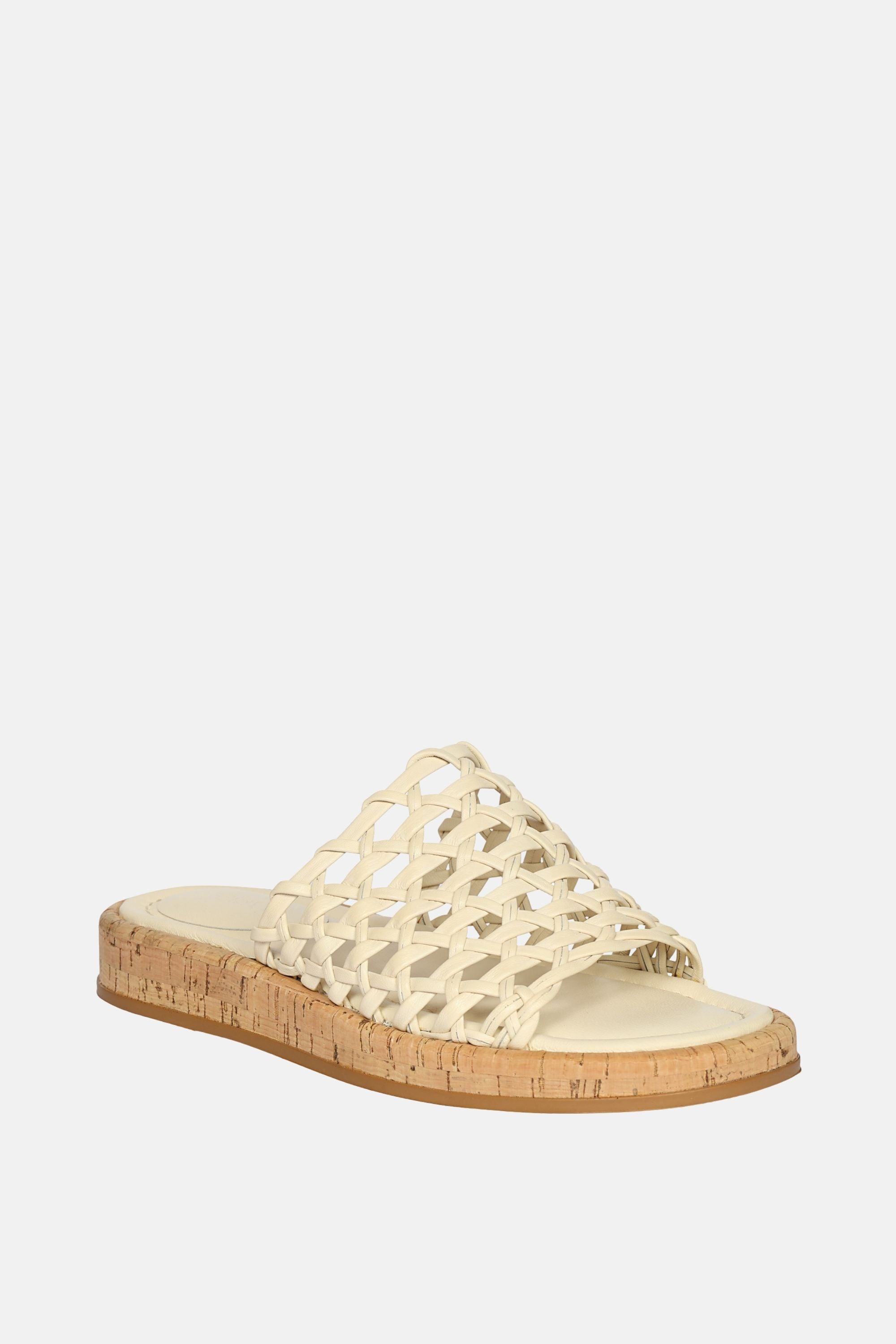 Jelavu - Cloud Leather Woven Sandals - Ivory Leather - Jelavu.com