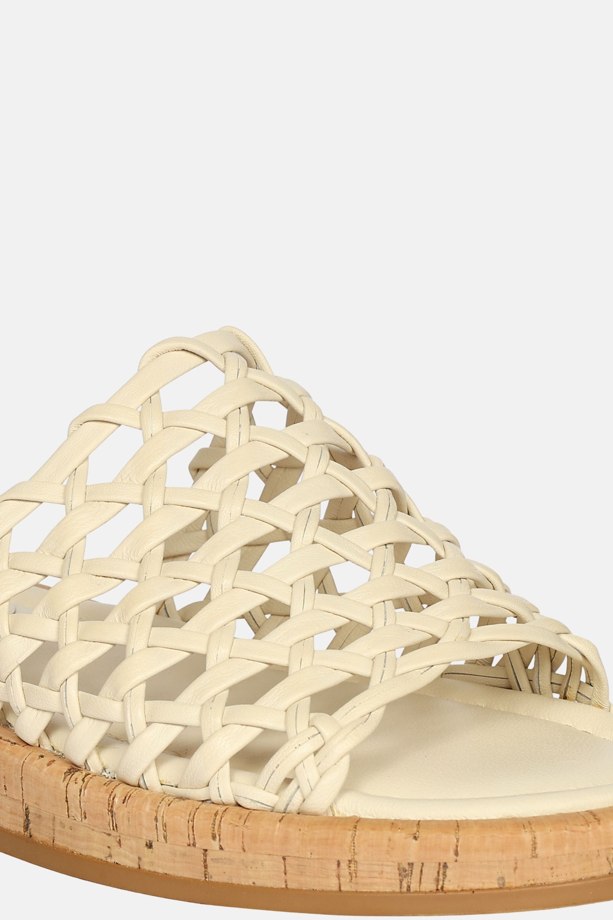 Jelavu - Cloud Leather Woven Sandals - Ivory Leather - Jelavu.com