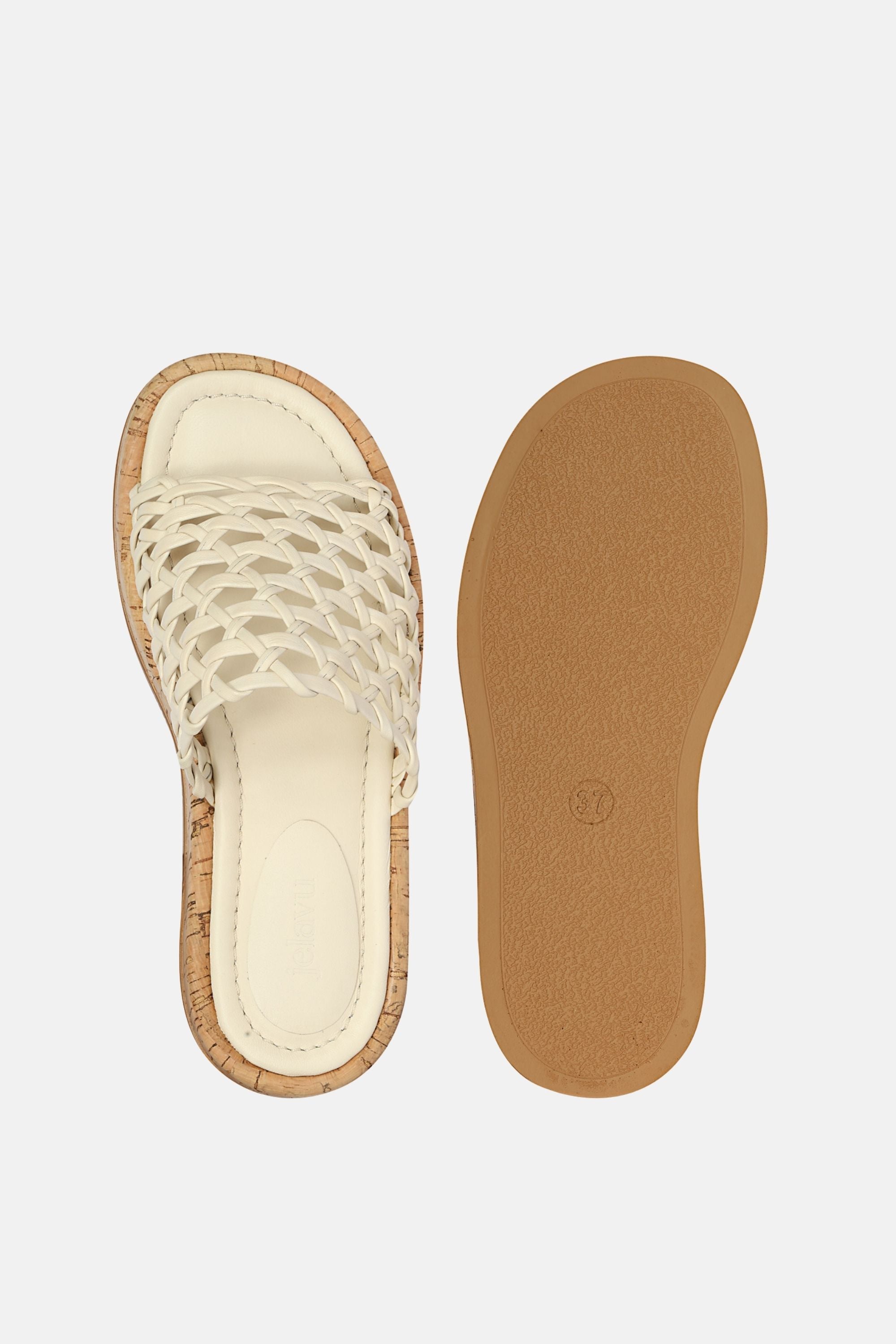 Jelavu - Cloud Leather Woven Sandals - Ivory Leather - Jelavu.com