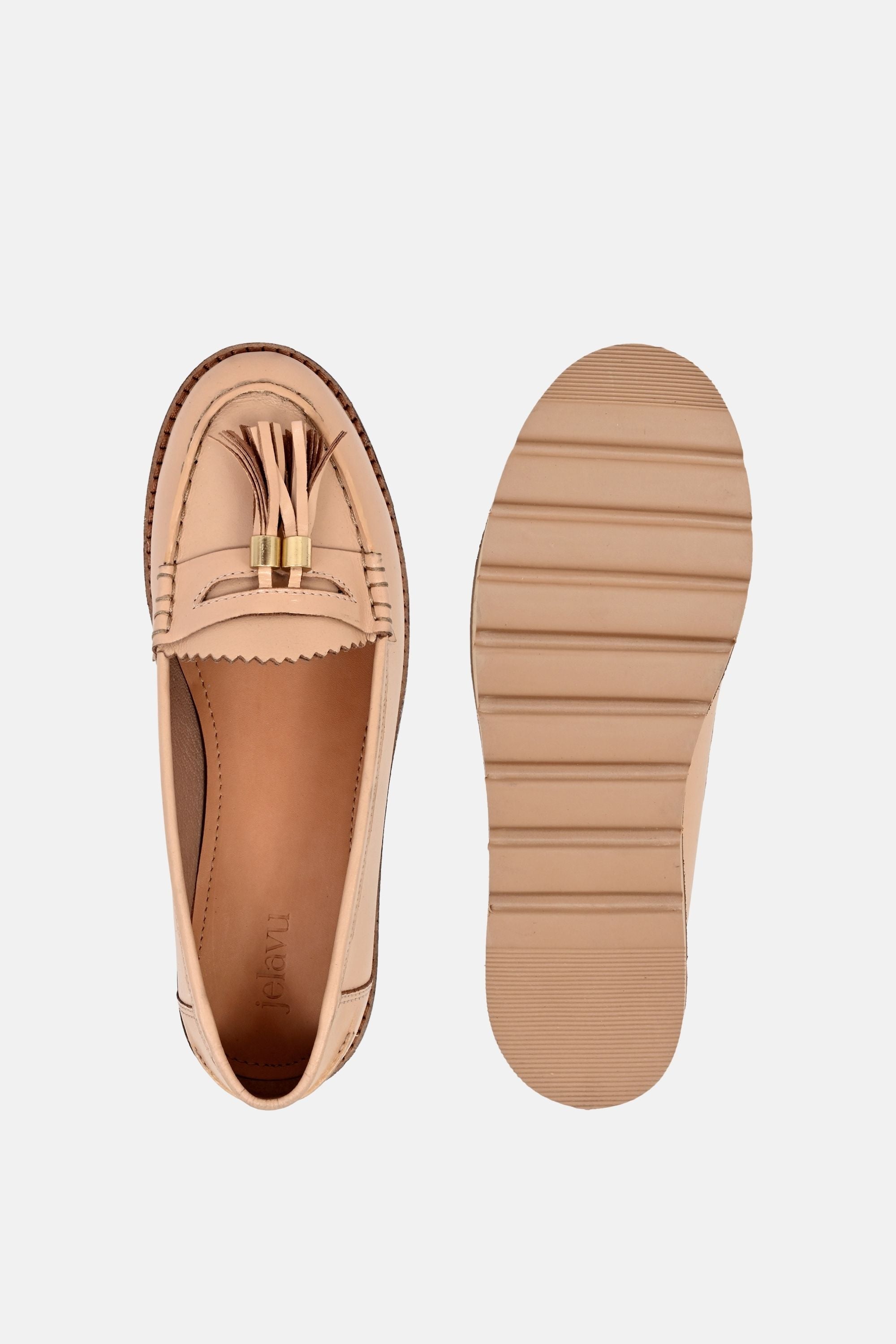 Jelavu - Luna Leather Loafers - Sand - Jelavu.com
