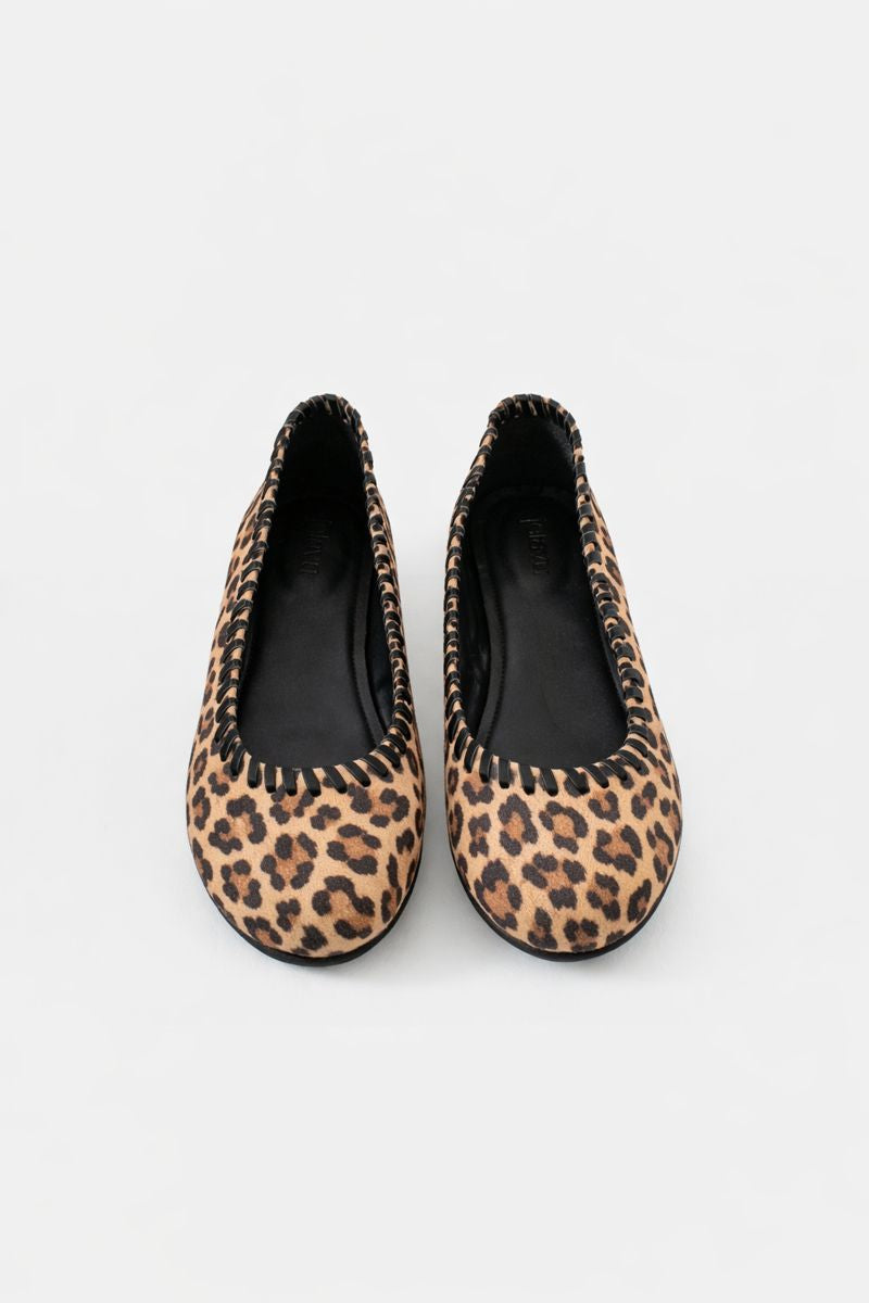 Jelavu - Ella Leopard Suede Ballet Flat - Jelavu.com