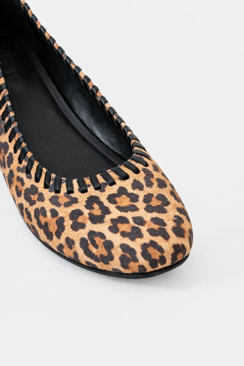 Jelavu - Ella Leopard Suede Ballet Flat - Jelavu.com