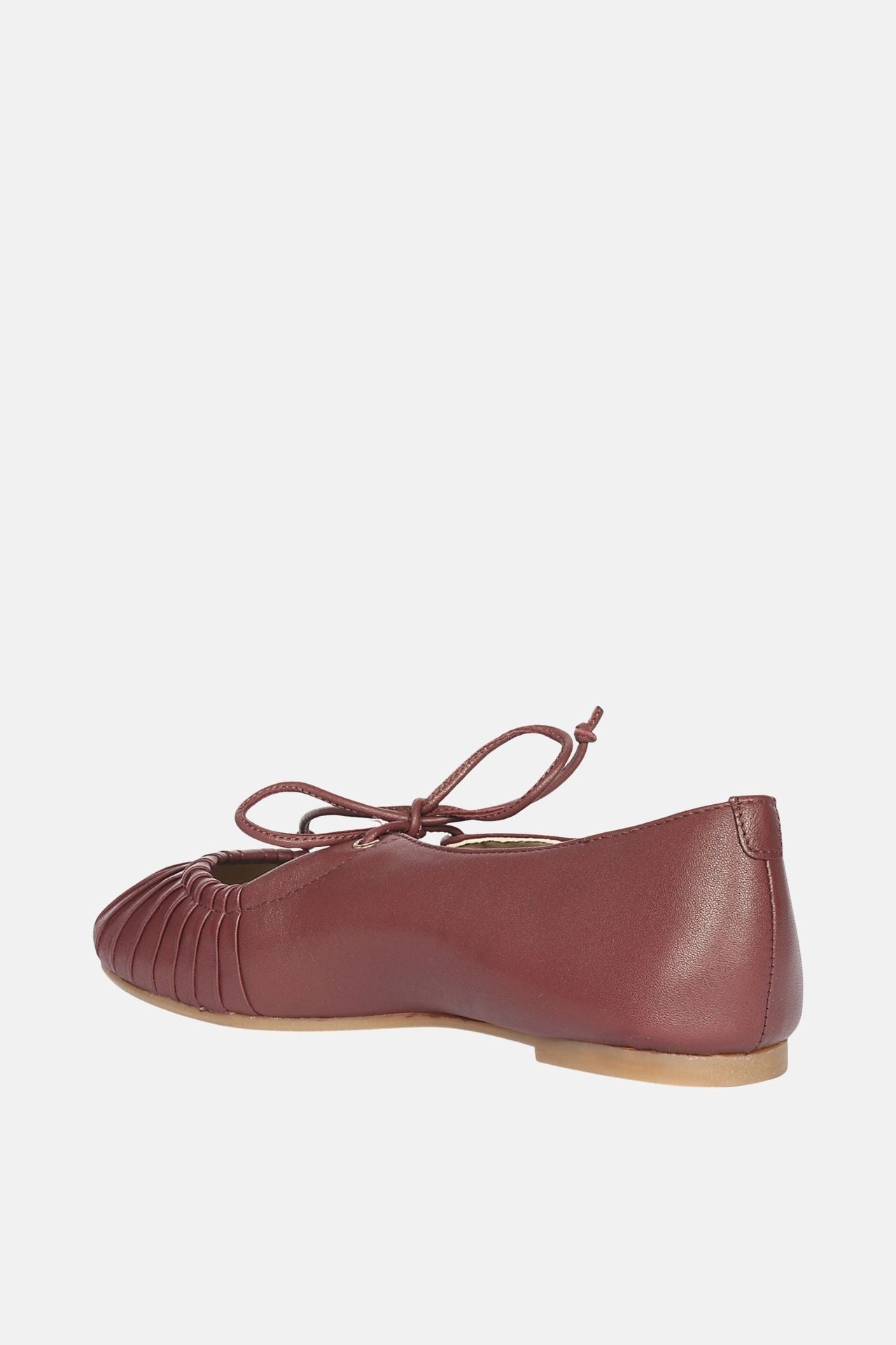 Jelavu - Ellie Ruched Lace-up Ballerina - Burgundy Leather