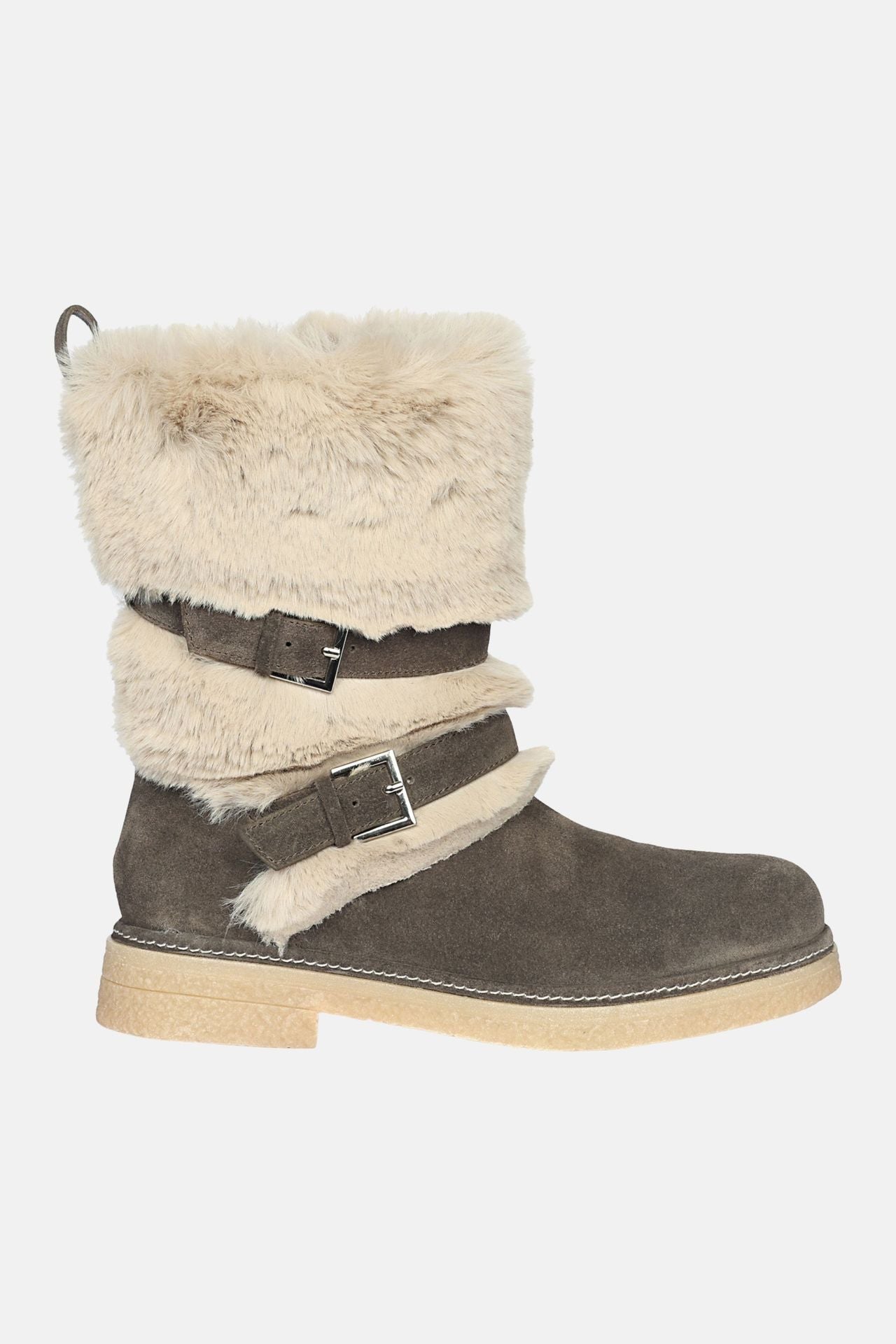 Jelavu - Parla - Mid shaft Suede & Shearling Cozy Boots - Jelavu.com