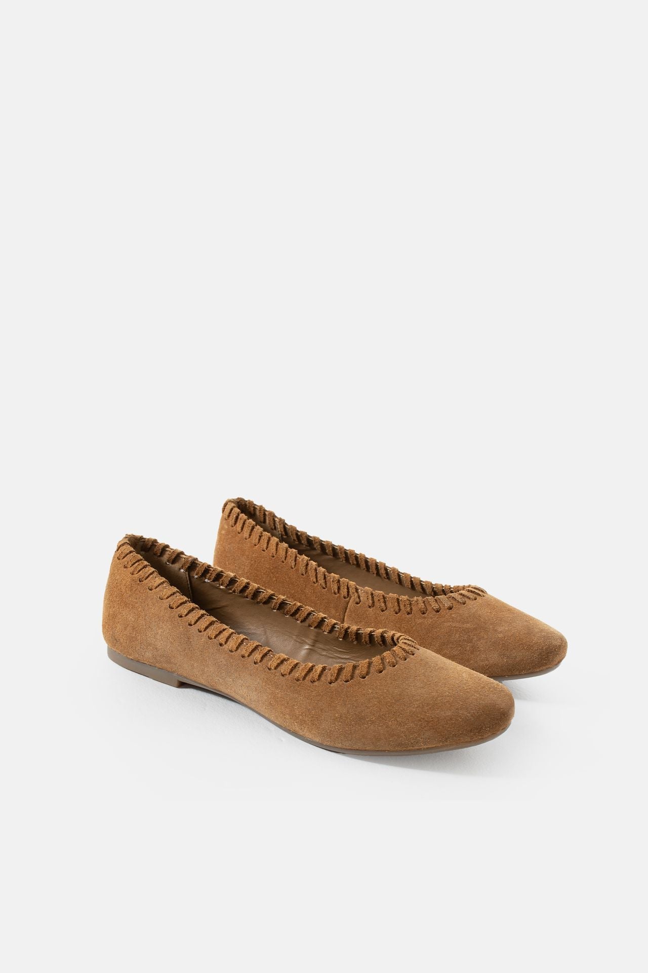 Jelavu - Ella Cognac Suede Ballet Flat