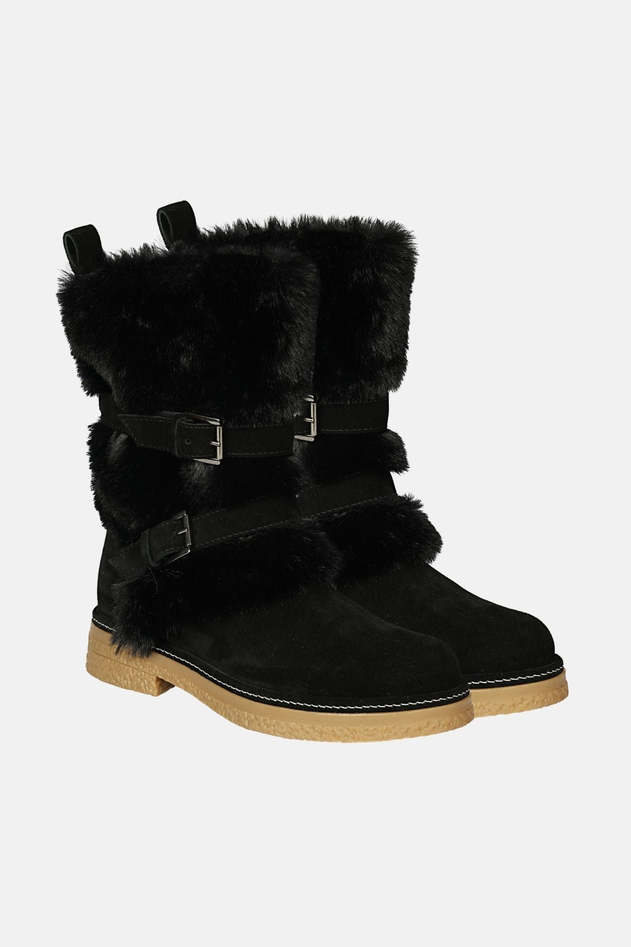 Jelavu -  Parla - Mid shaft Suede & Shearling Cozy Boots - Jelavu.com