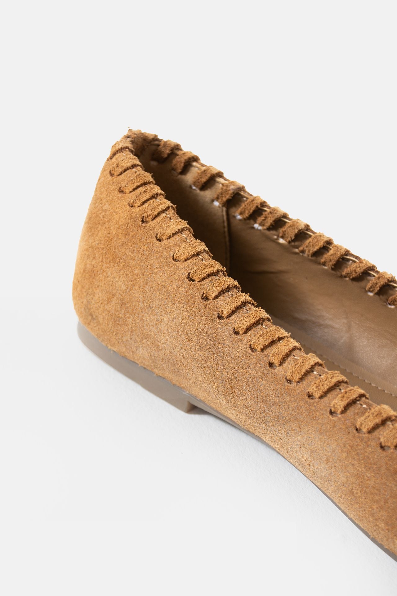 Jelavu - Ella Cognac Suede Ballet Flat - Jelavu.com