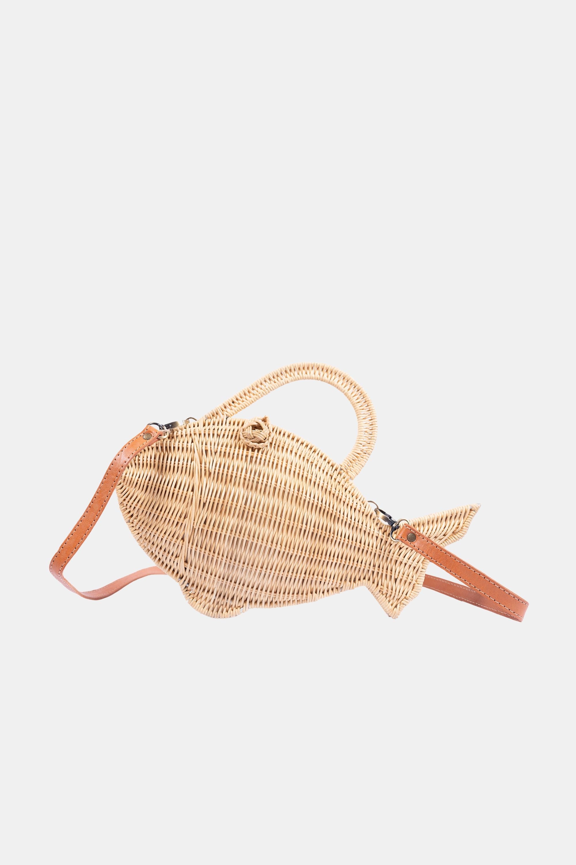 Jelavu - Nemoo Rattan Fish Shaped Crossbody - Jelavu.com