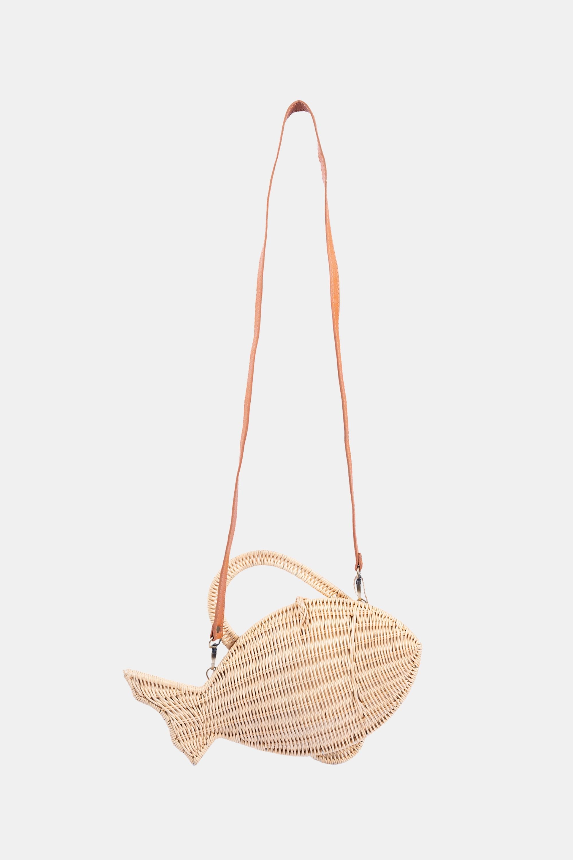 Jelavu - Nemoo Rattan Fish Shaped Crossbody - Jelavu.com