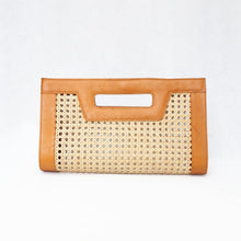 Load image into Gallery viewer, Venice long  - Cane Leather Clutch, rattan woven bag, resort bag