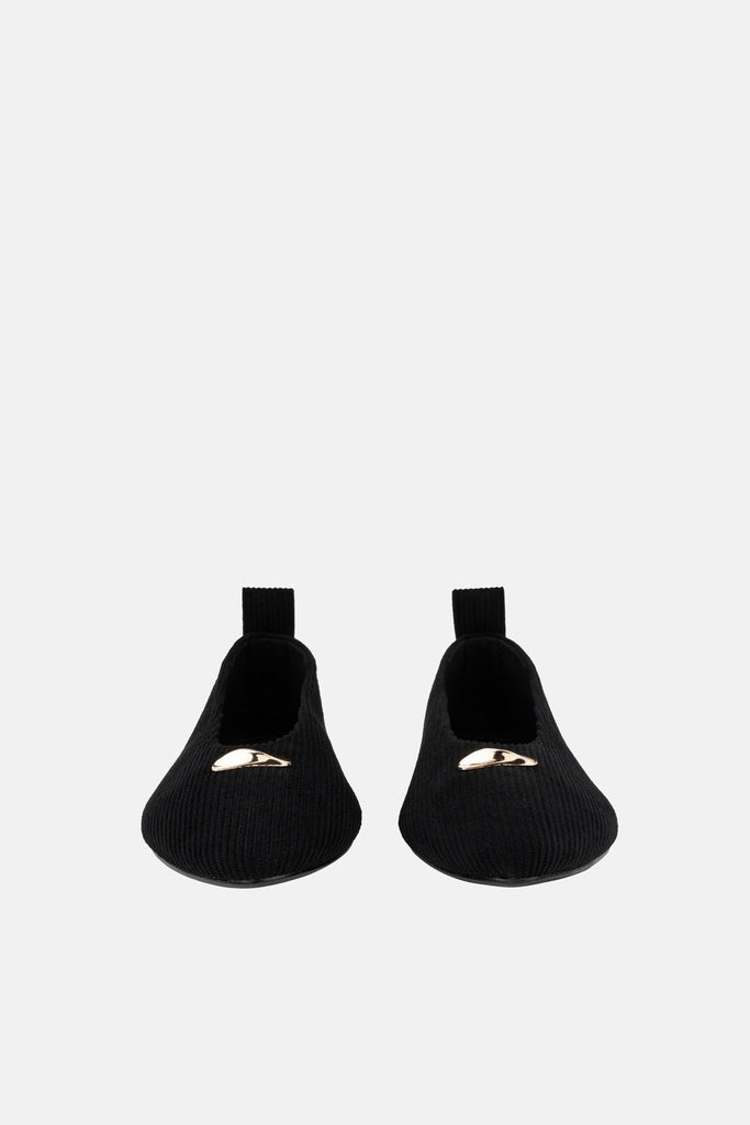 JELAVU Nova Corduroy Pointed-Toe Ballet Flat in Black - image 6