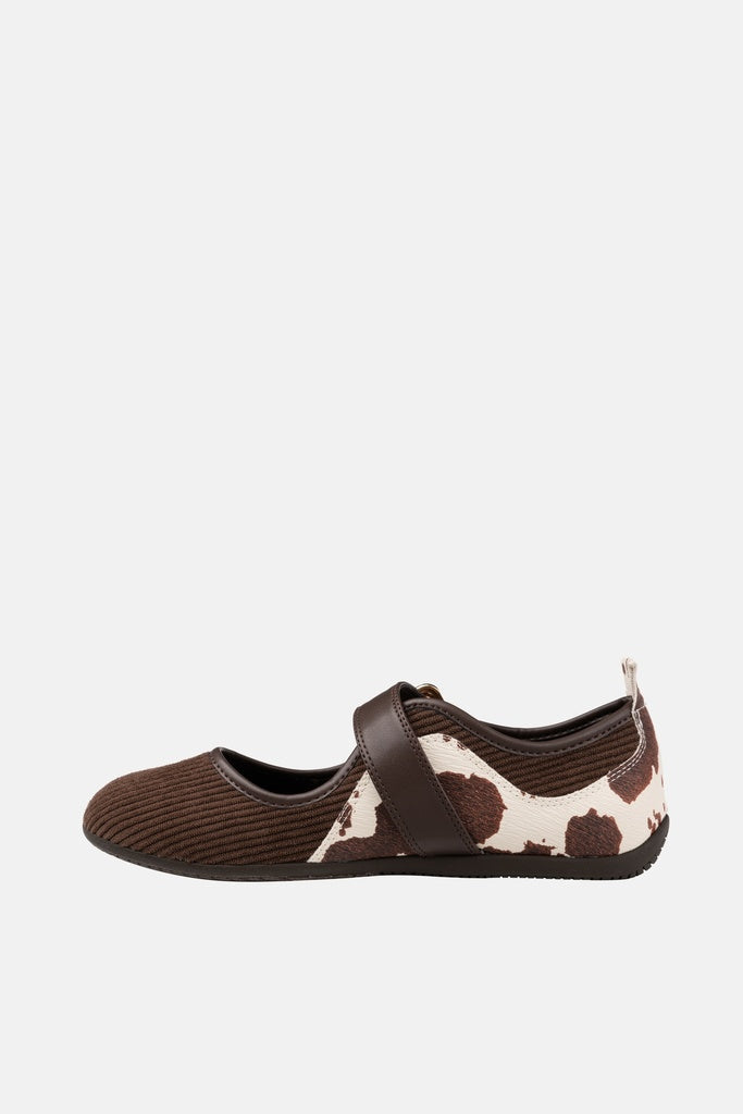 JELAVU Willow Buckle Mary Jane Flat in Brown Cow Print - image 2
