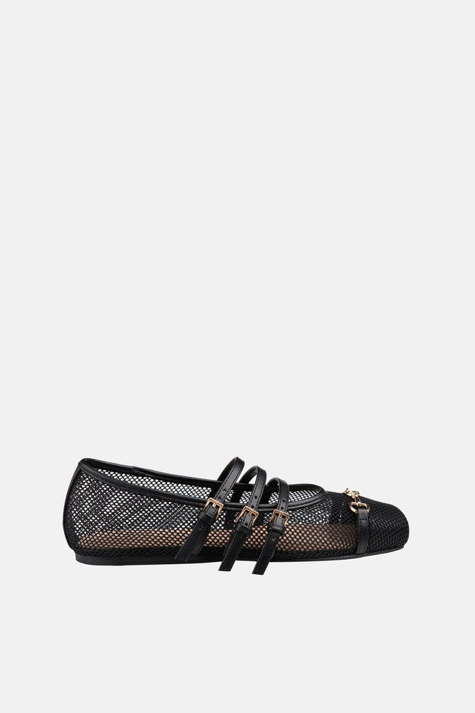 JELAVU Emma Mesh Mary Jane Ballet Flat in Black - image 3