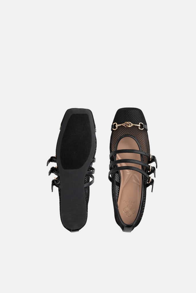 JELAVU Emma Mesh Mary Jane Ballet Flat in Black - image 5
