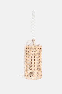 Jelavu - Amalfi Small Cane Satchel - Natural / Pearl Top Handle - Jelavu.com