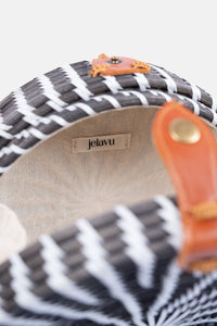 Jelavu - Ata Bali - Small Rattan Crossbody - Black / White - Jelavu.com
