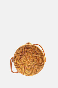 Jelavu - Ata Kauri Rattan Small Crossbody Natural Seashells - Tan - Jelavu.com