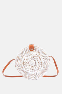 Jelavu - Ata Kauri Rattan Small Crossbody Natural Seashells - White - Jelavu.com