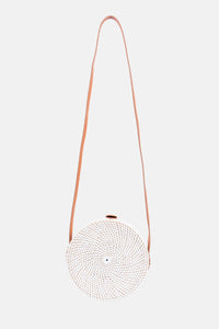 Jelavu - Ata Kauri Rattan Small Crossbody Natural Seashells - White - Jelavu.com