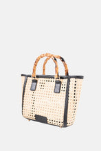 Load image into Gallery viewer, Jelavu - Bristol Medium Cane Tote with Bamboo Handle- Black Leather - Jelavu.com