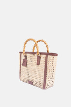 Load image into Gallery viewer, Jelavu - Bristol Medium Cane Tote with Bamboo Handle- Chocolate Leather - Jelavu.com