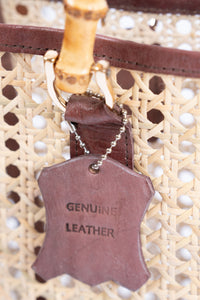 Jelavu - Bristol Medium Cane Tote with Bamboo Handle- Chocolate Leather - Jelavu.com